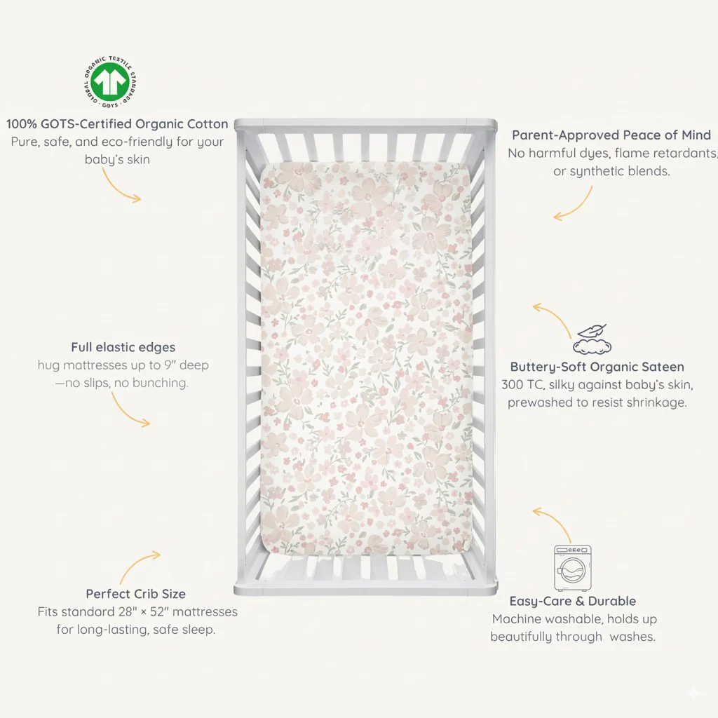 Organic Crib Sheet - Blossom - Image 9