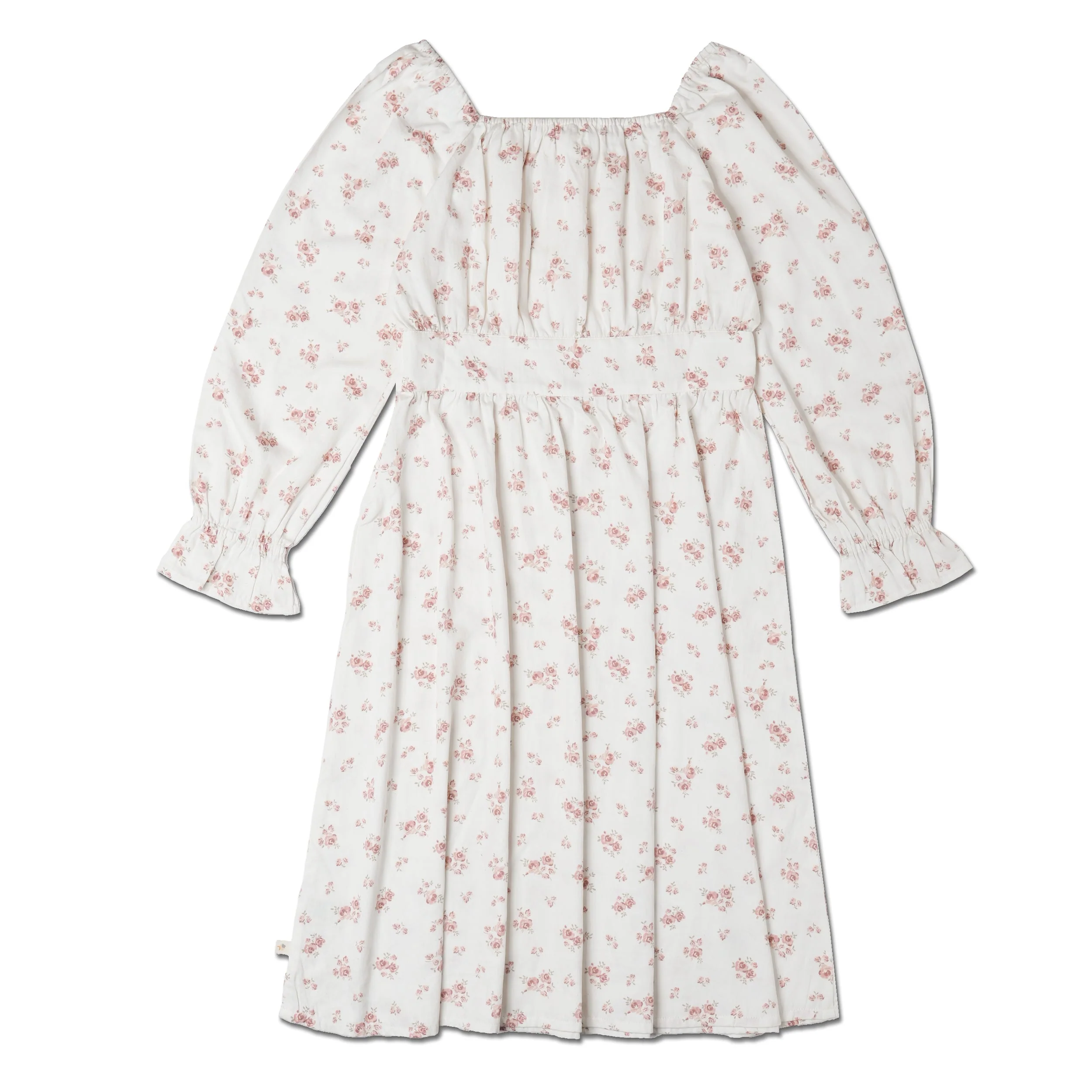 Organic Long Sleeve Ruffle Dress - Rustic Rose - Image 2