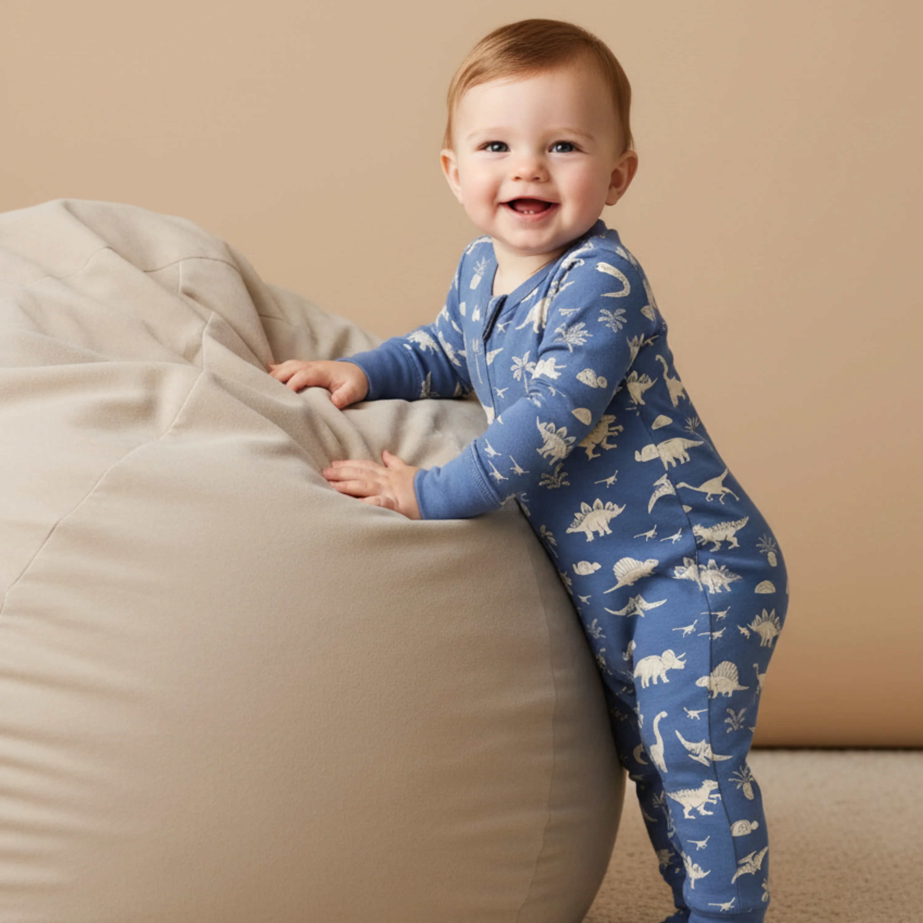 Organic 2-Way Zip Romper - Dino - Image 4
