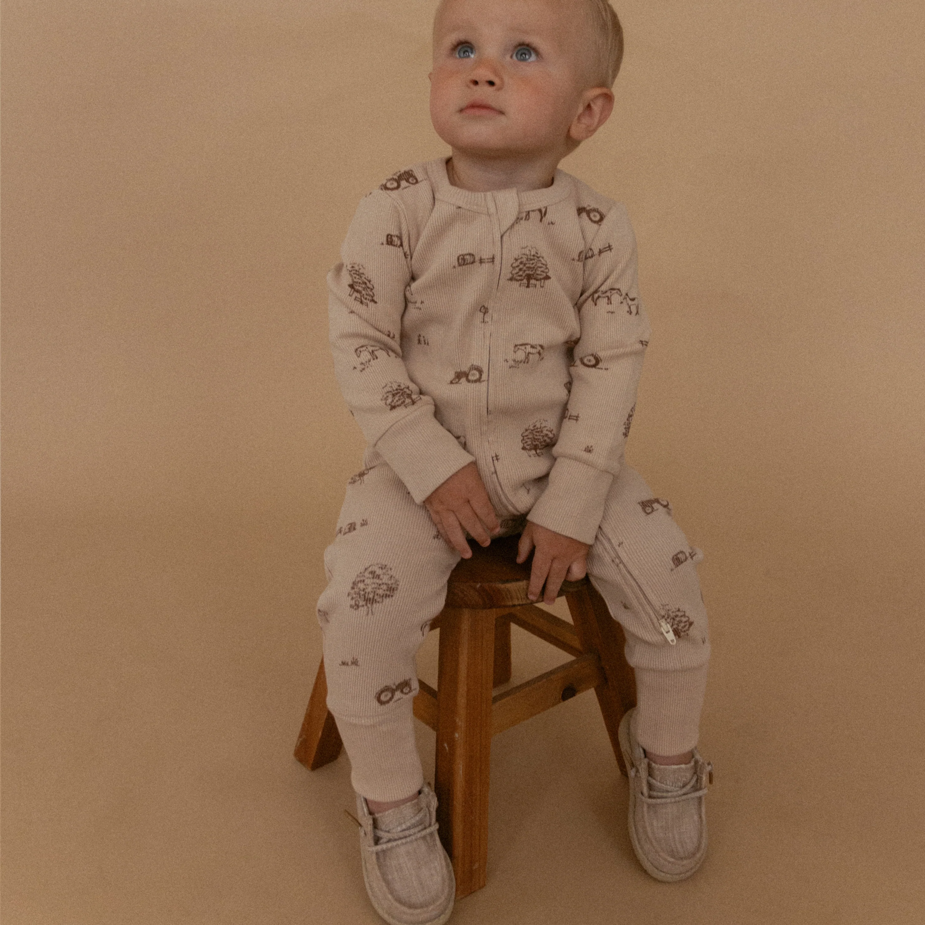 Organic 2-Way Zip Romper - Farm