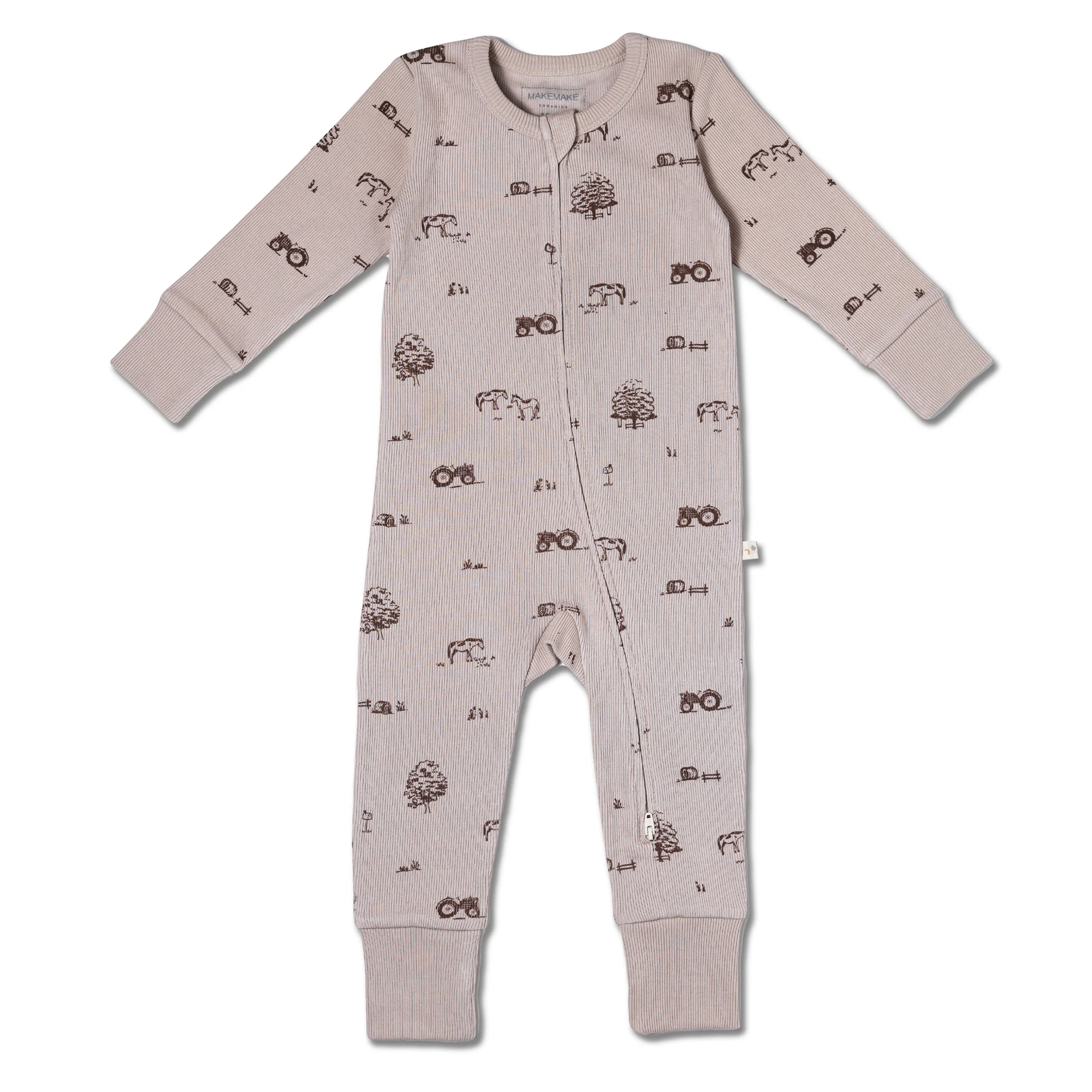 Organic 2-Way Zip Romper - Farm - Image 2