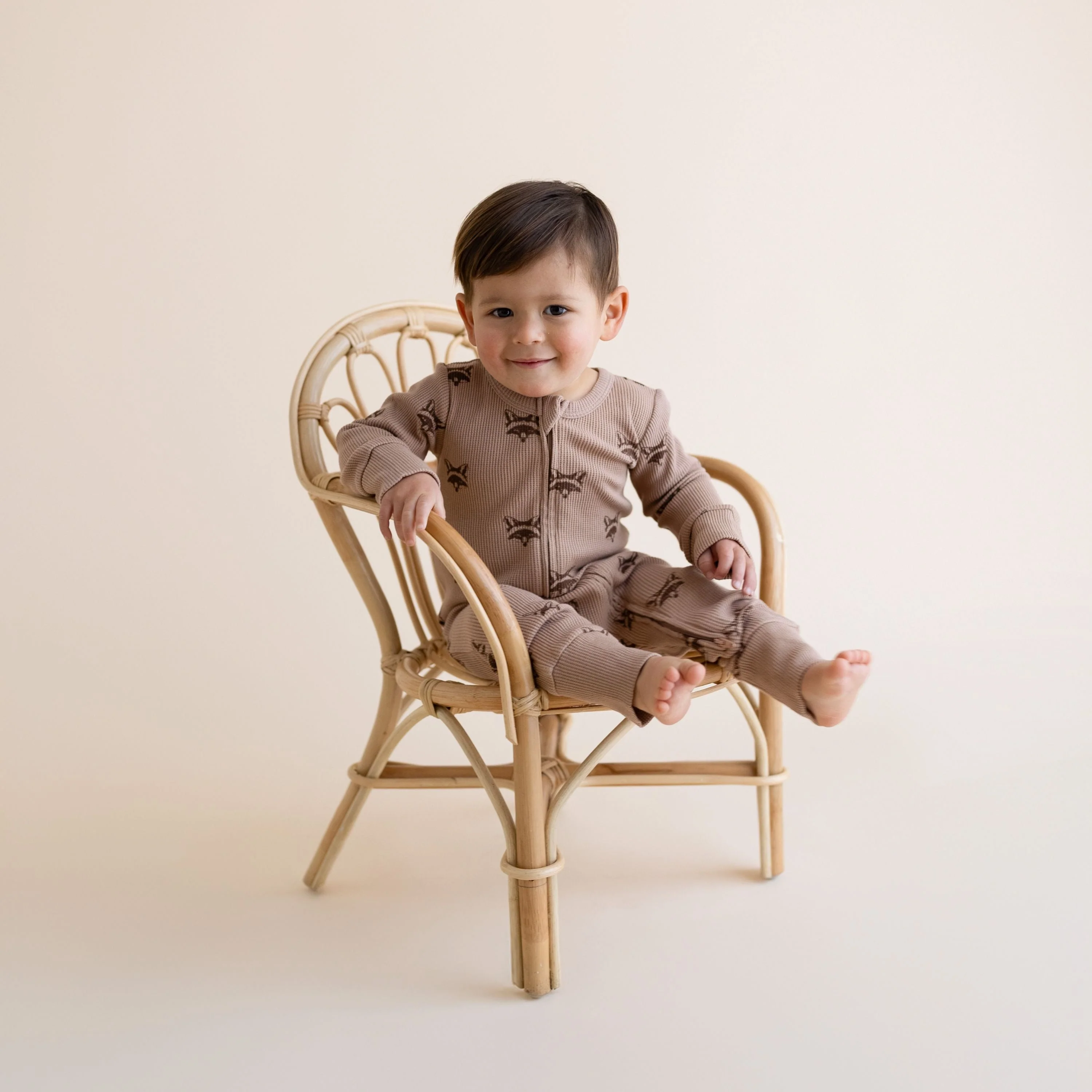Organic 2-Way Zip Romper - Fox - Image 3