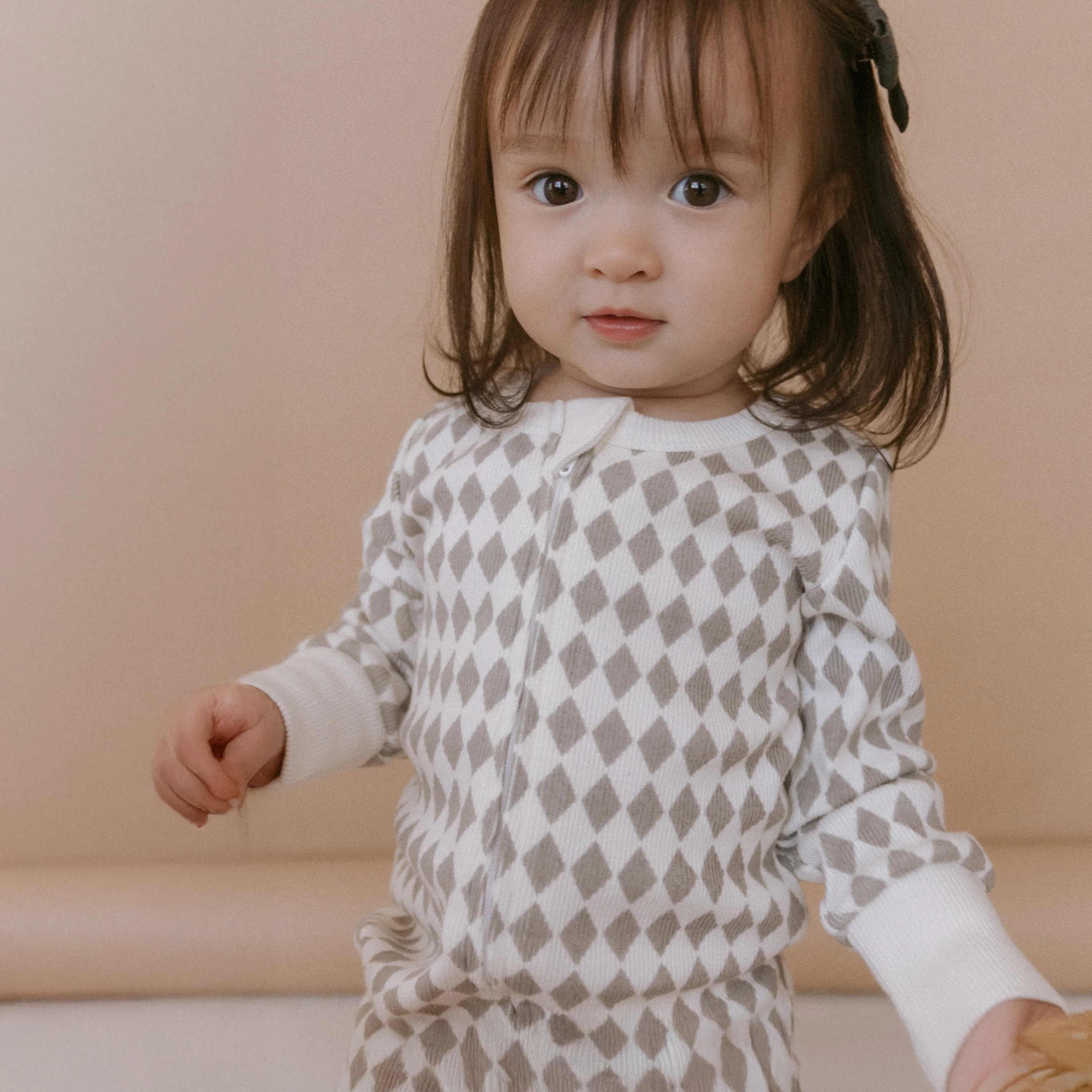 Organic 2-Way Zip Romper - Harlequin - Image 3