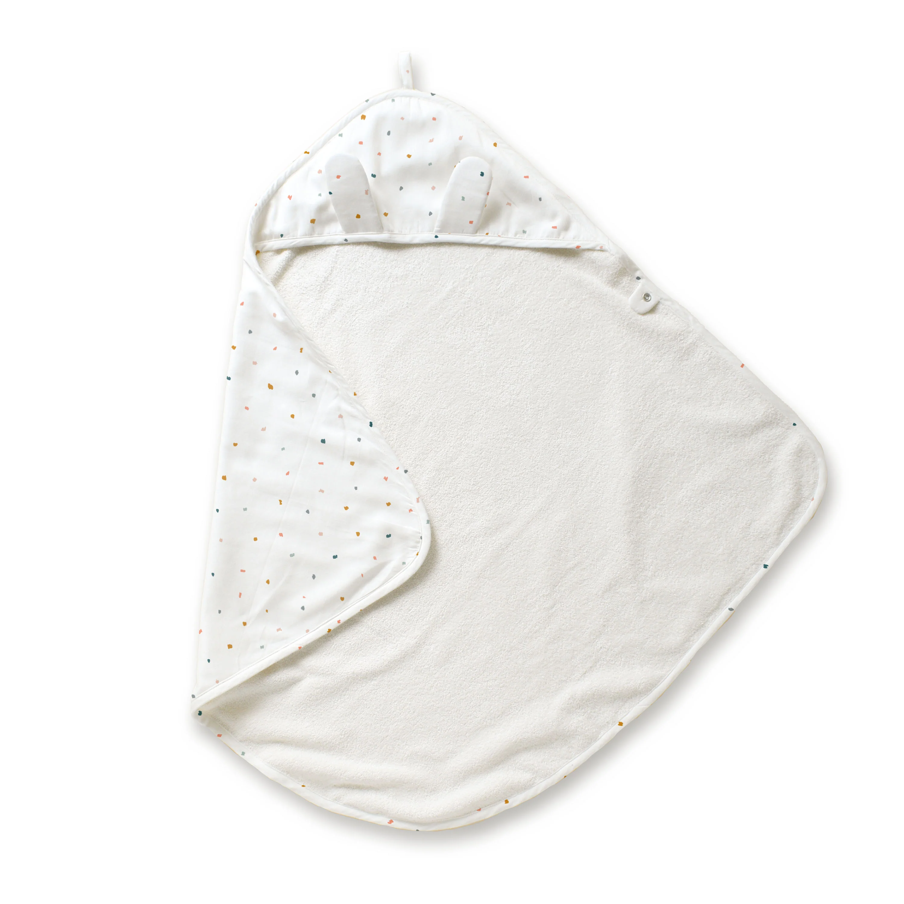 Organic Baby Hooded Towel - Dotty - Image 4