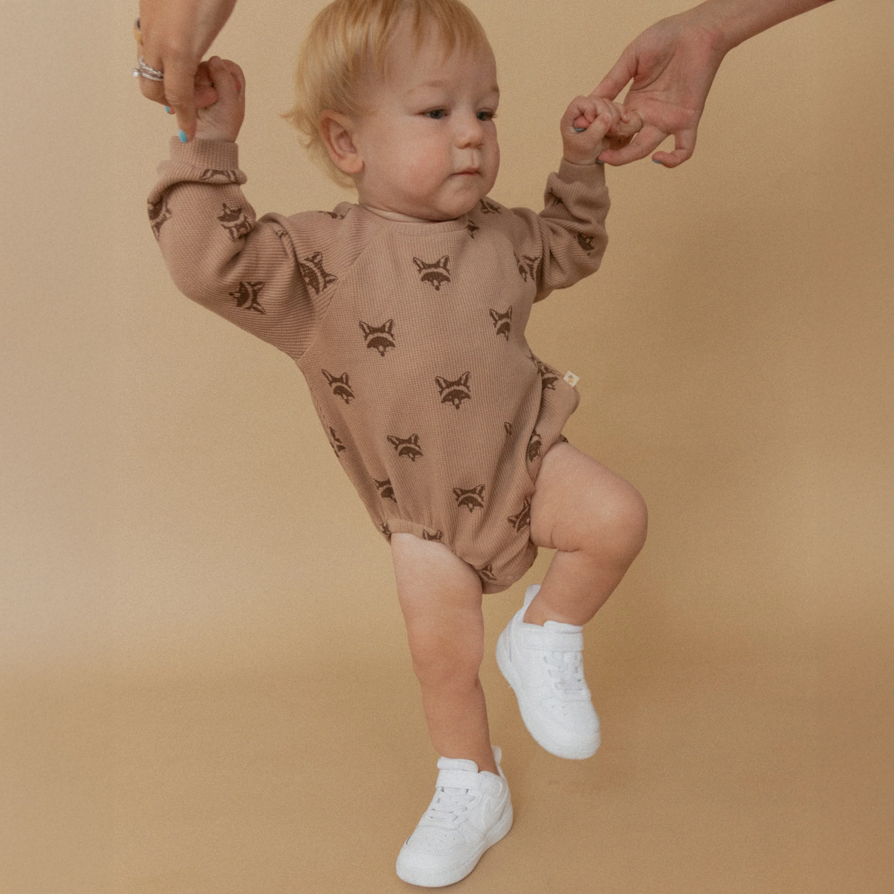 Organic Long Sleeve Bubble Romper - Fox - Image 3