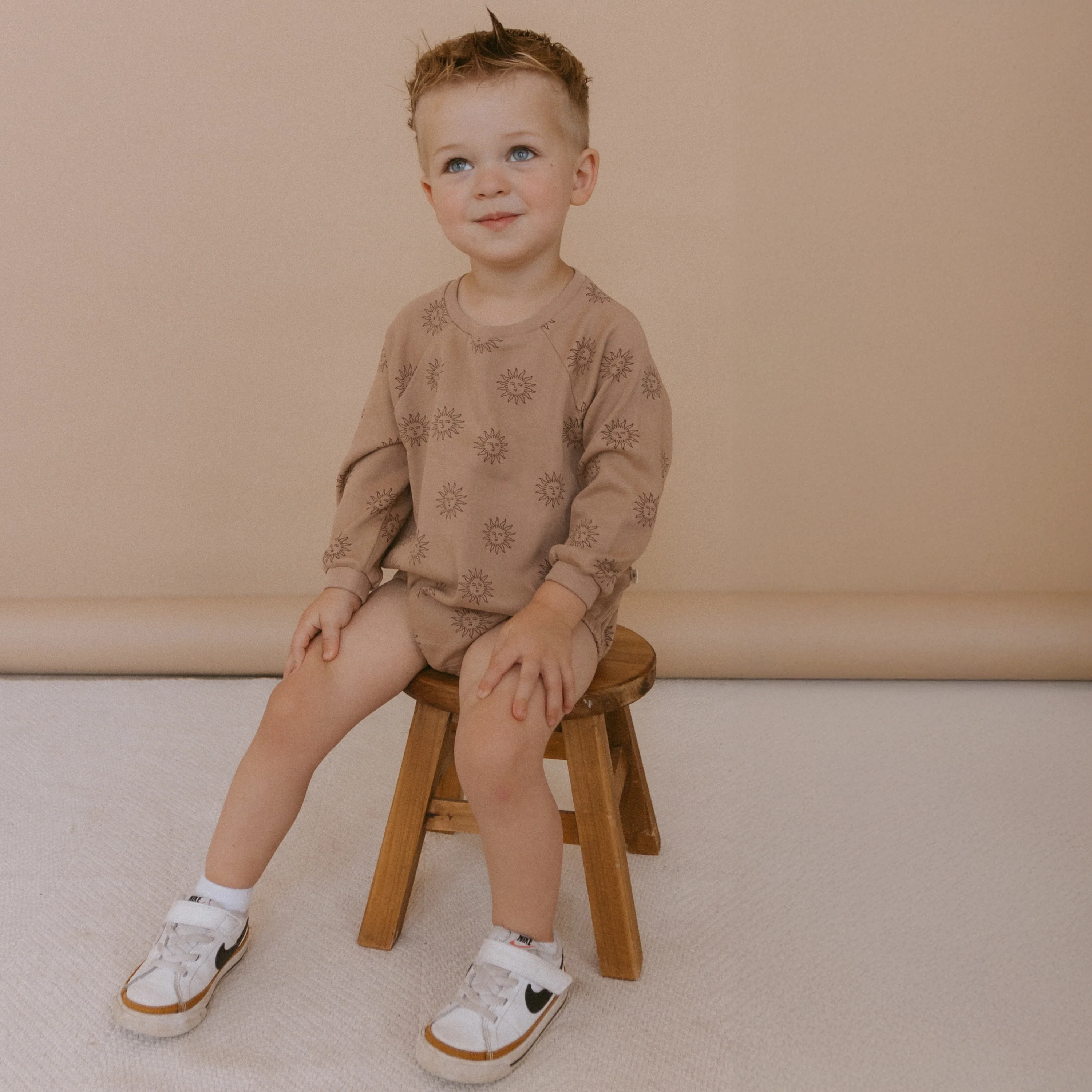 Organic Long Sleeve Bubble Romper - Sun - Image 3