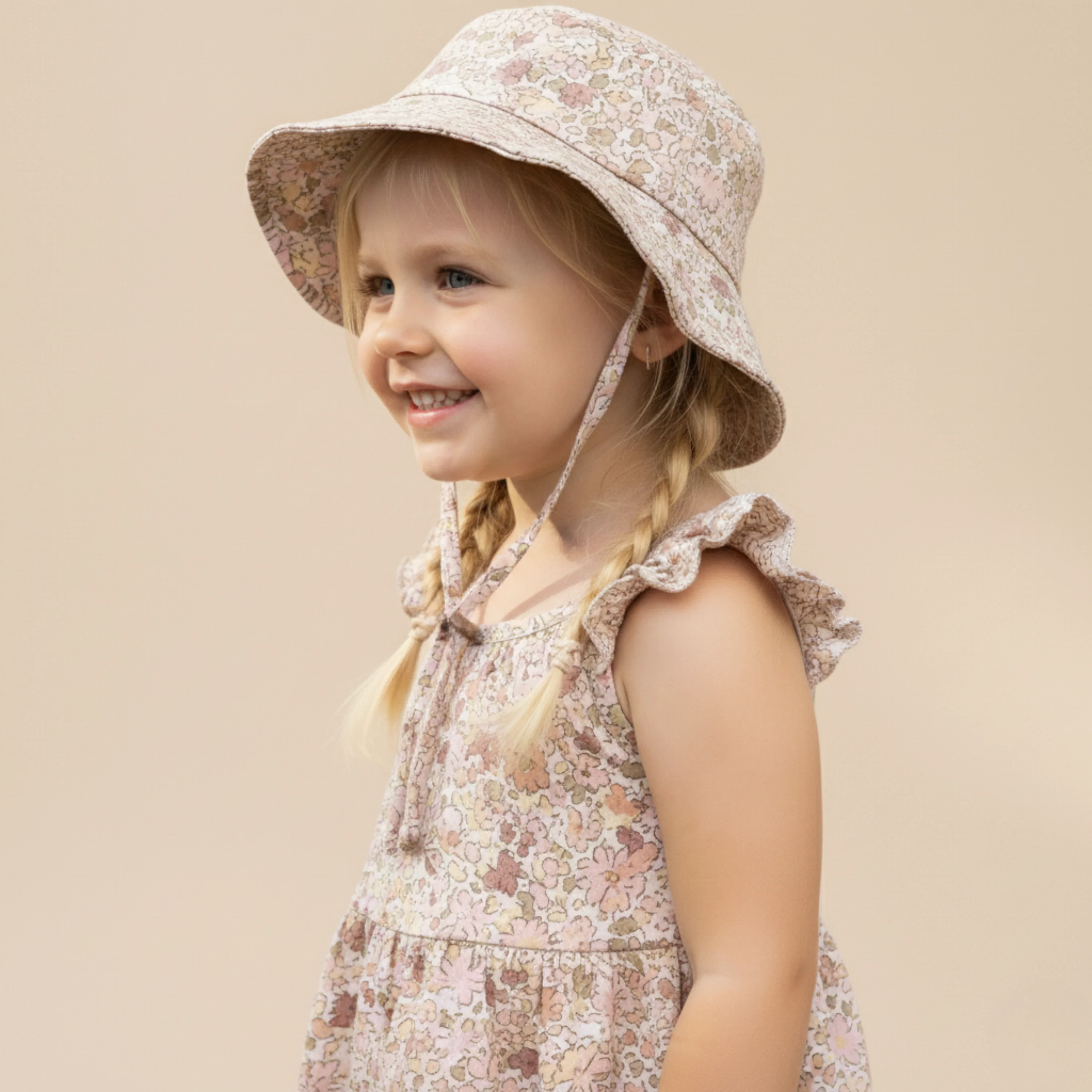 Organic Bucket Sun Hat - Pastel Bloom - Image 3