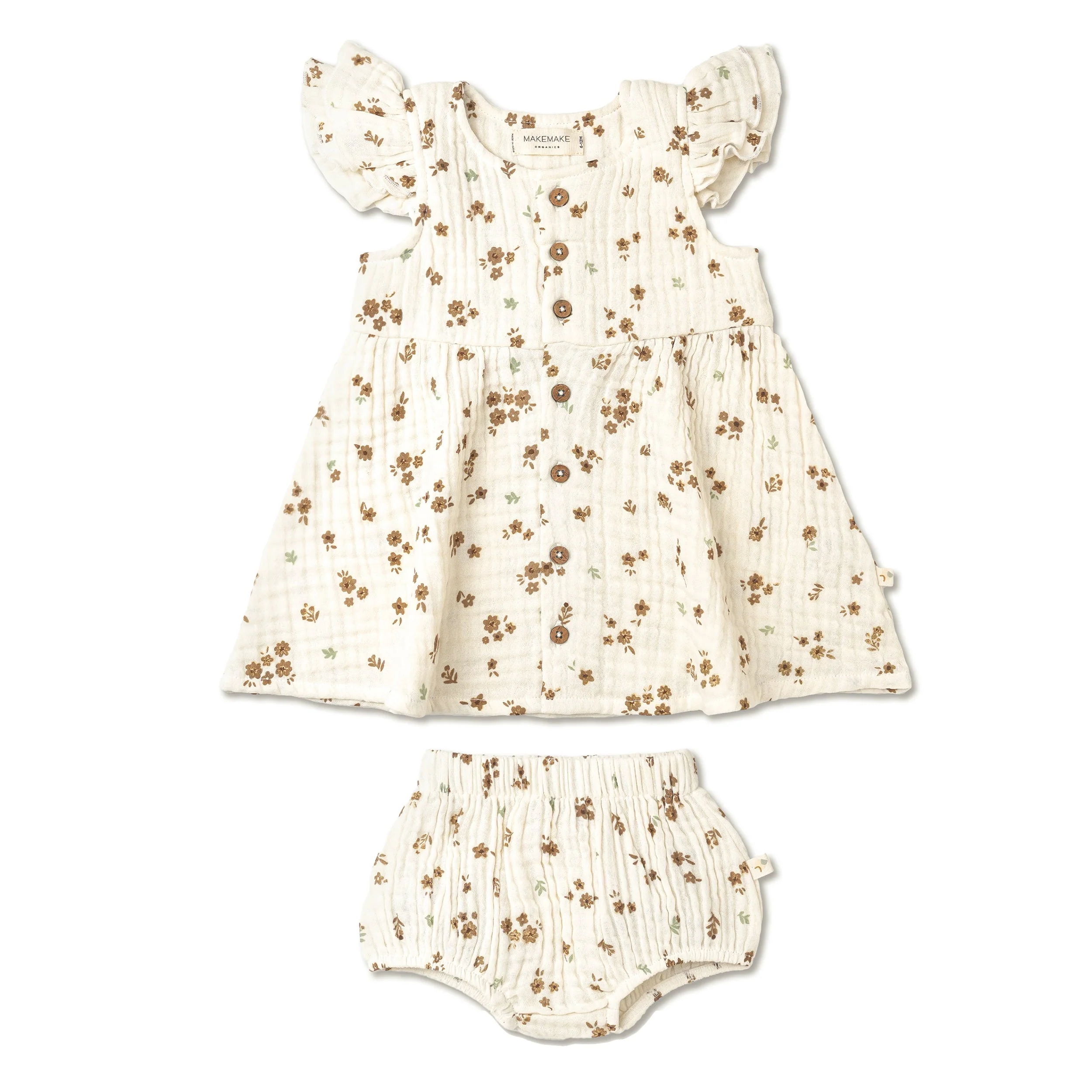 Organic Button Flutter Dress - Bohemia - Image 2