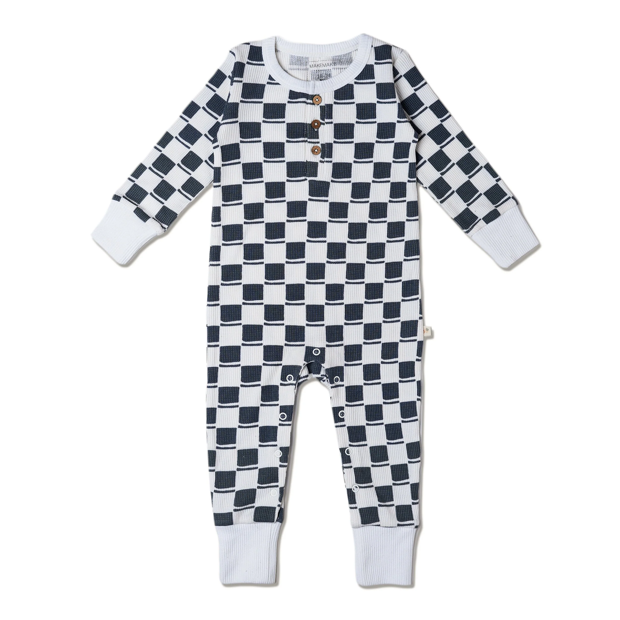 Organic Button Romper - Cabin Checks - Image 2