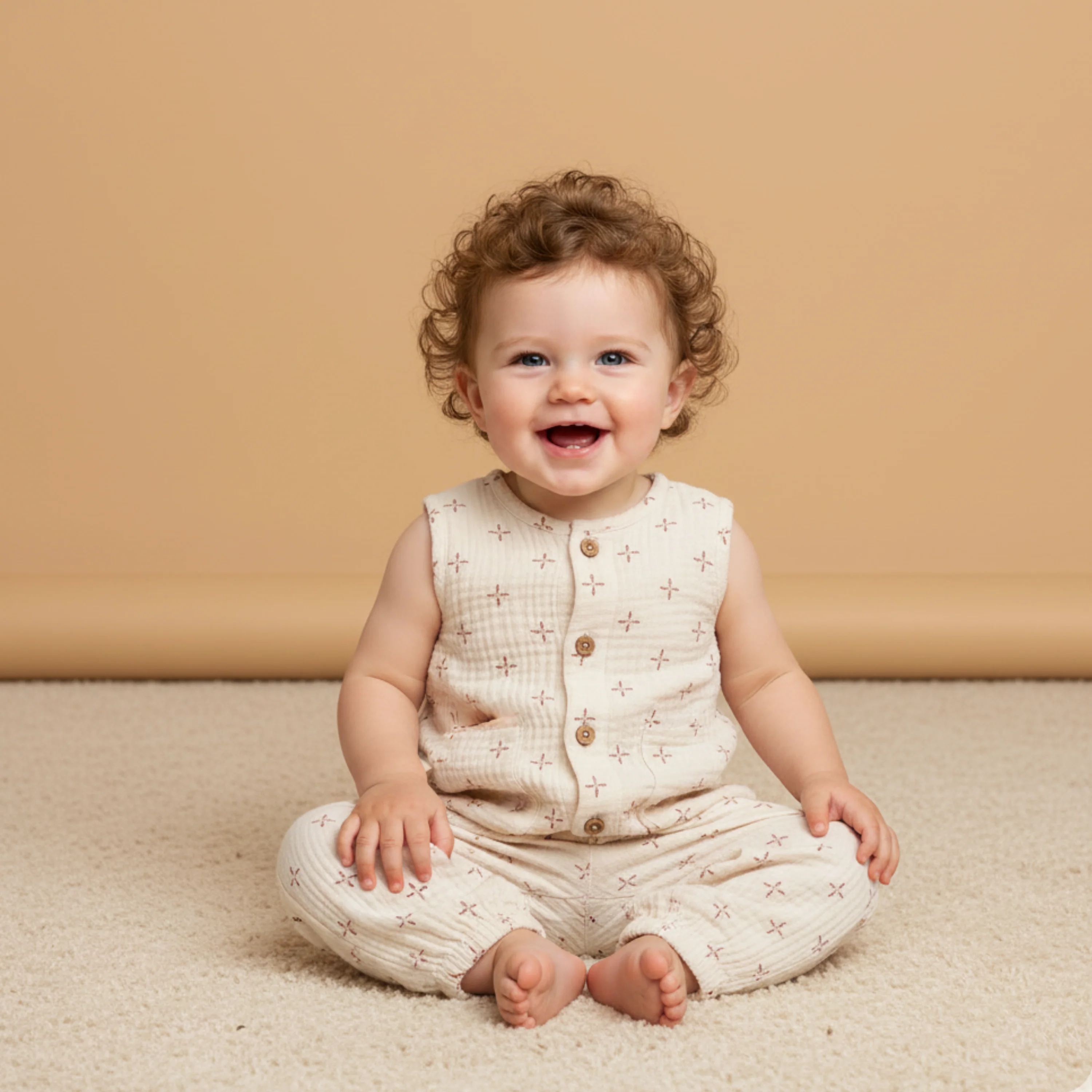 Organic Buttoned Jumpsuit - Cross - Image 3