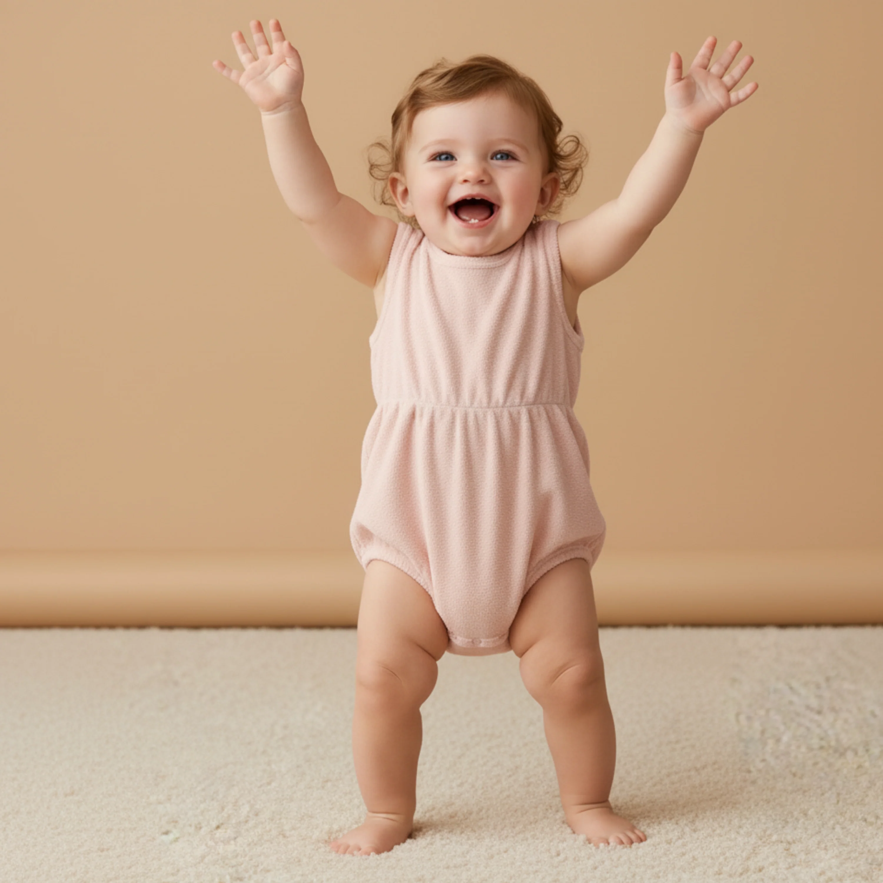 Organic Clinch Romper - Blush