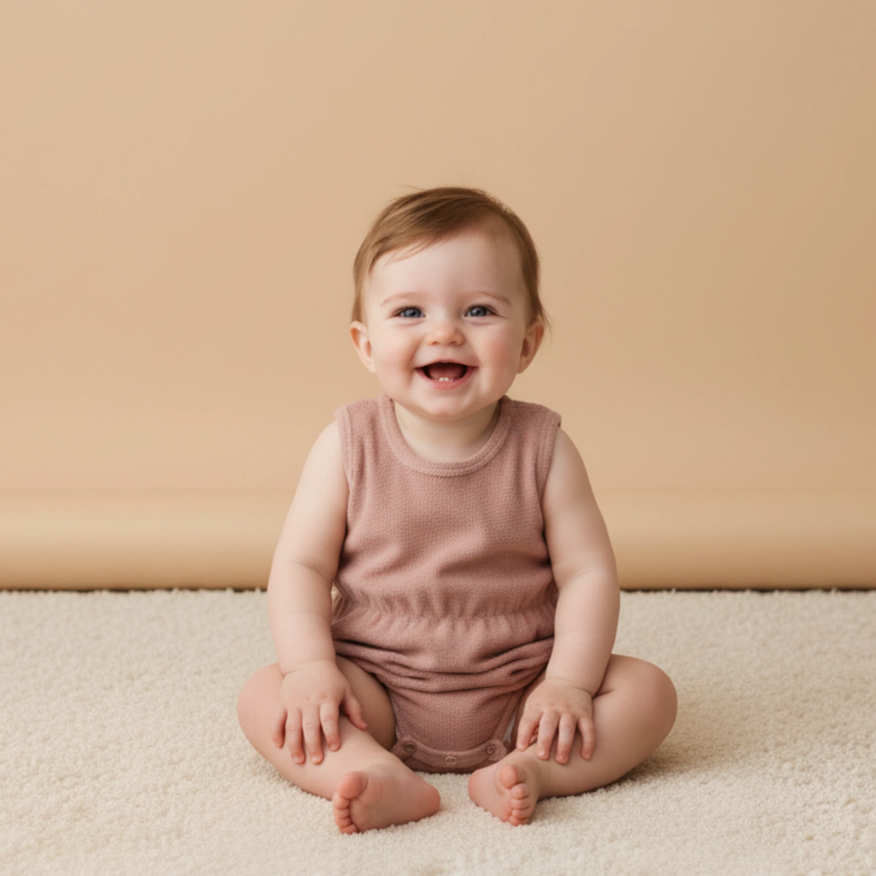 Organic Clinch Romper - Clay - Image 3