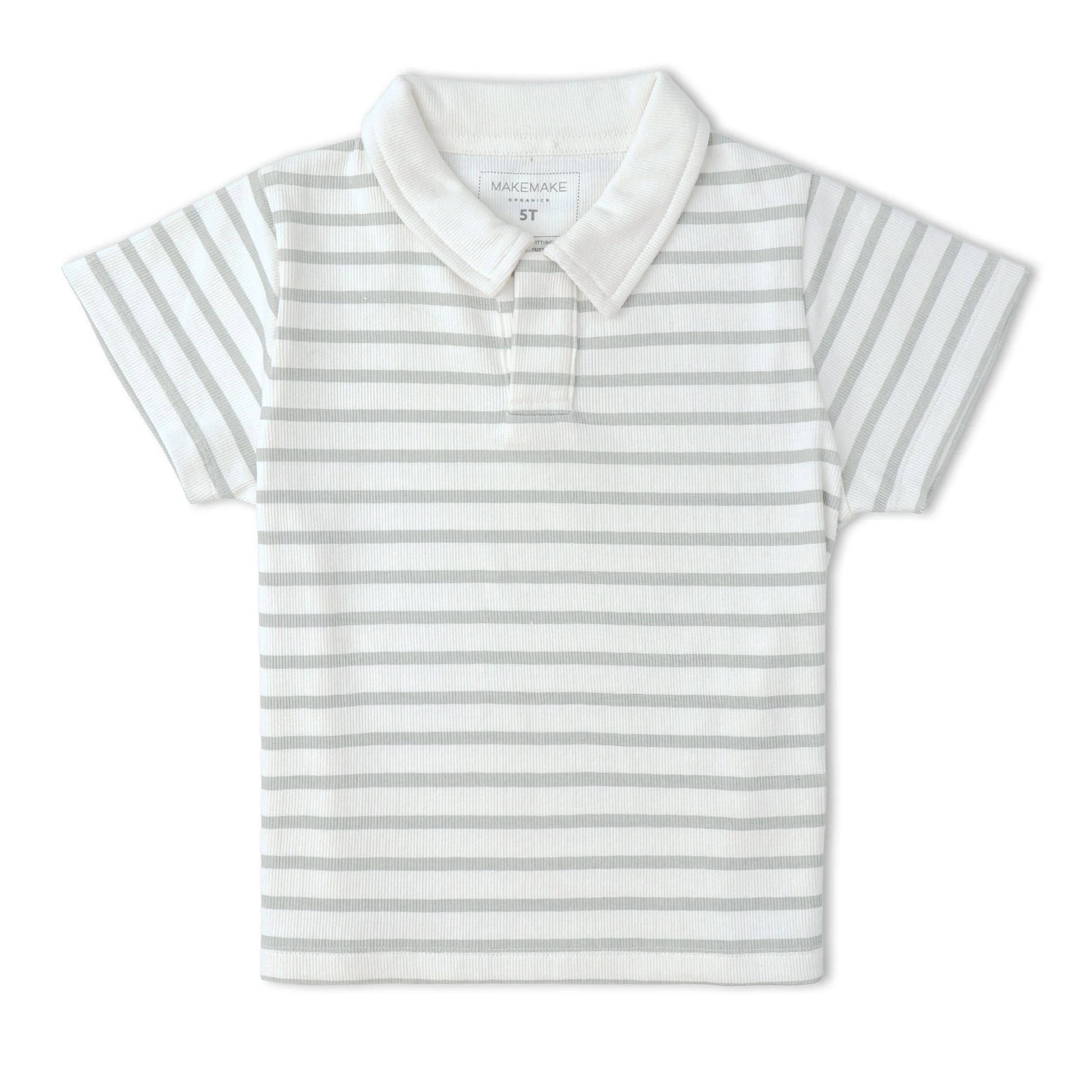 Organic Collar Tee & Shorts Set - Fog Stripes - Image 4