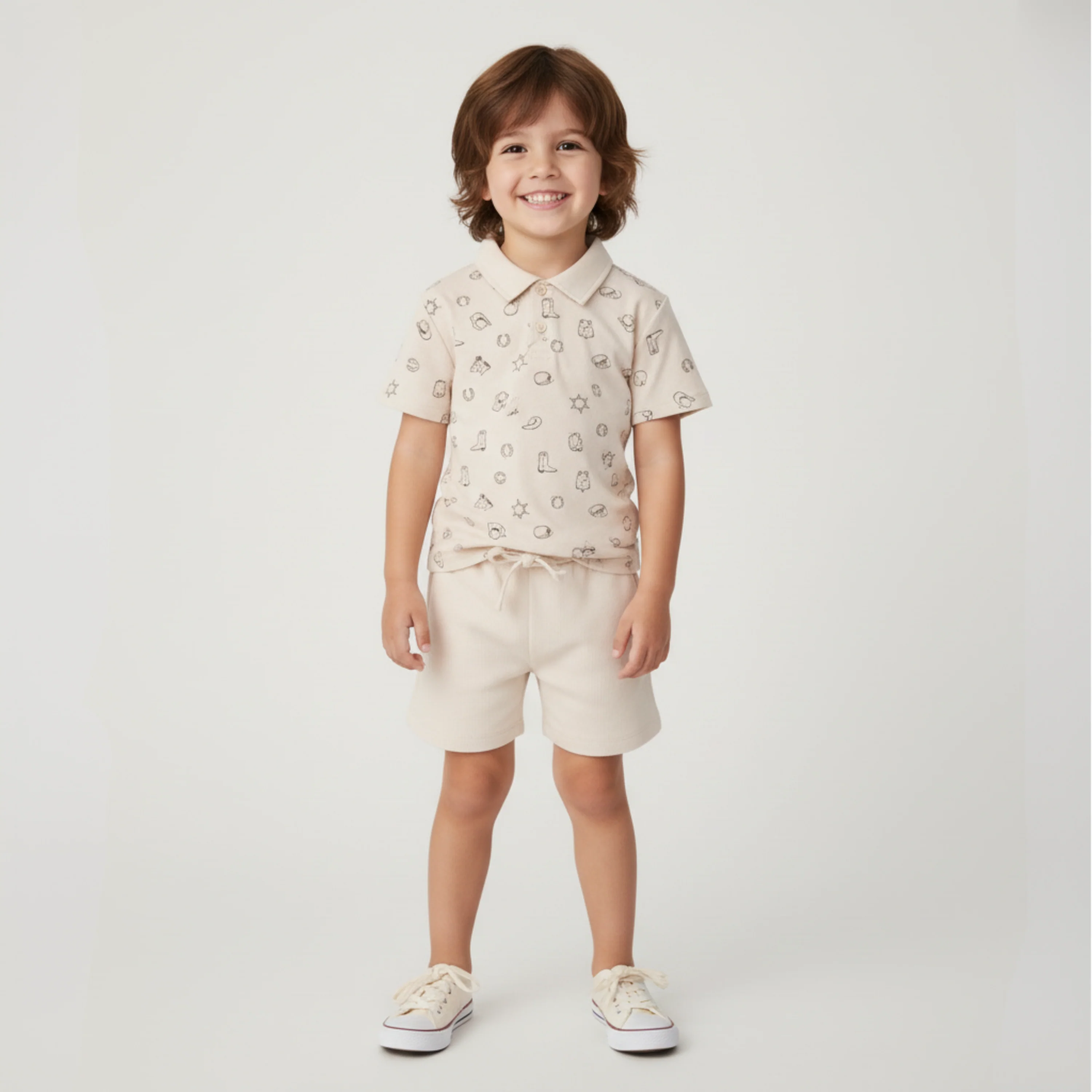 Organic Collar Tee & Shorts Set - Rodeo - Image 3
