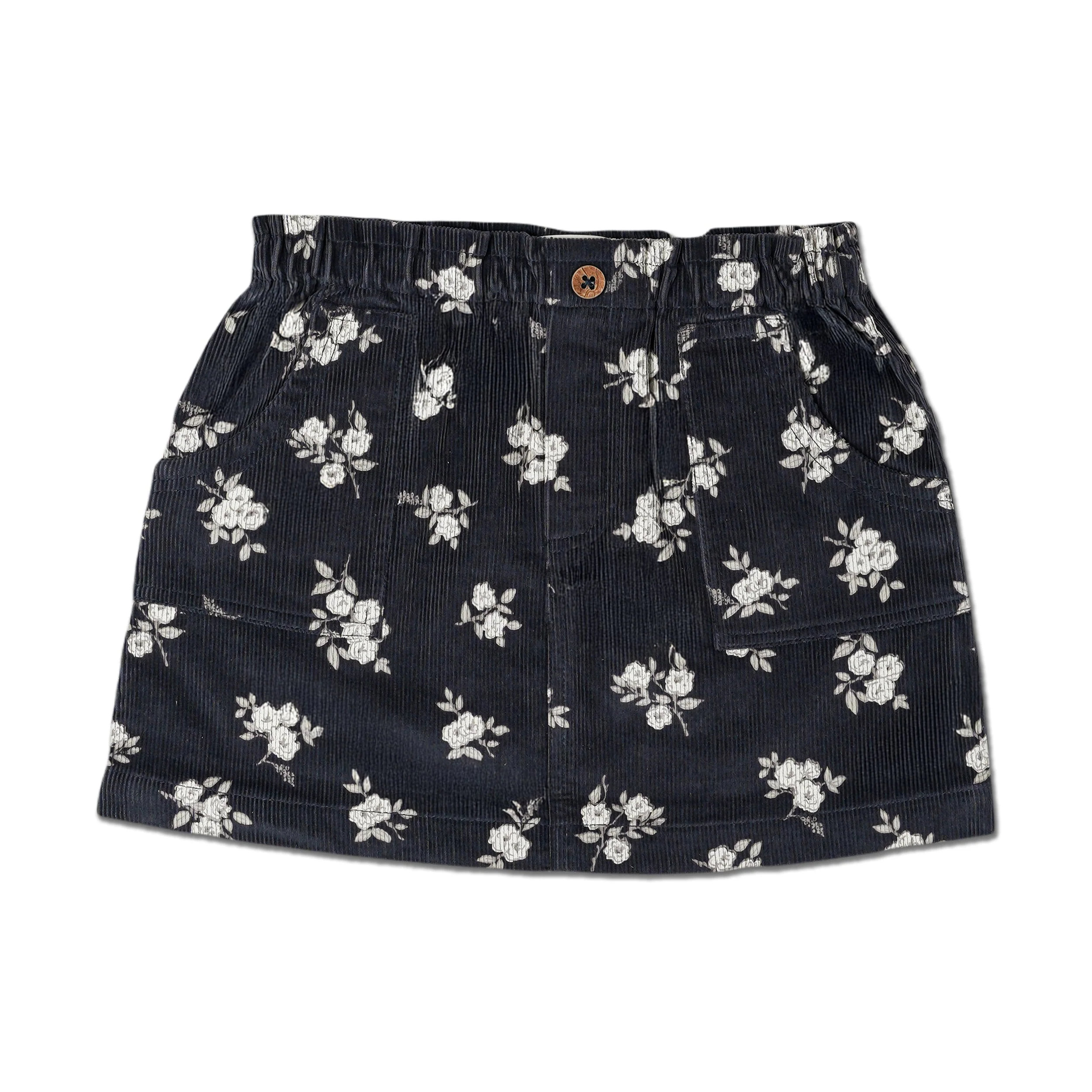 Organic Corduroy Skirt - Navy Bloom - Image 2