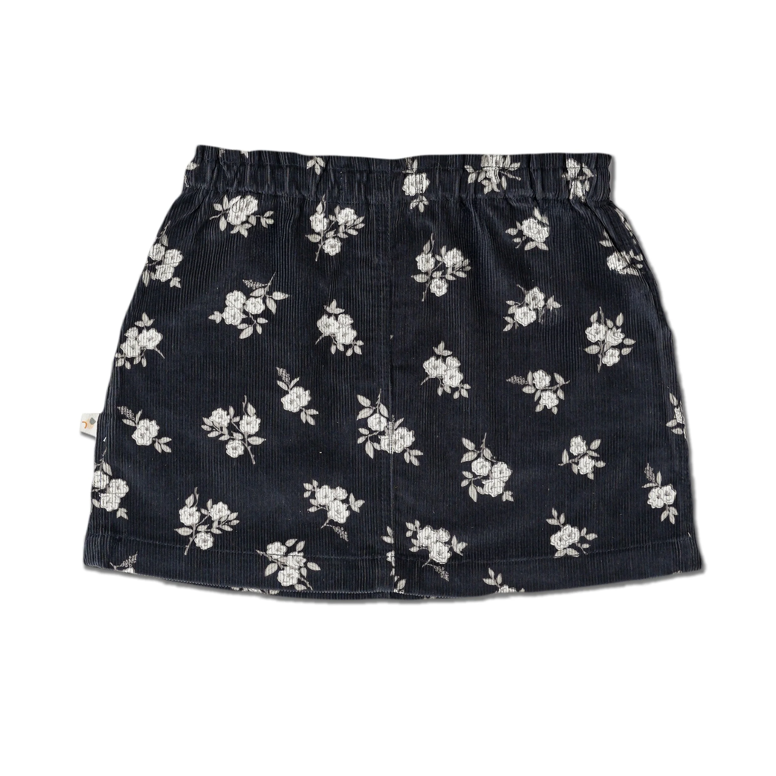 Organic Corduroy Skirt - Navy Bloom - Image 4