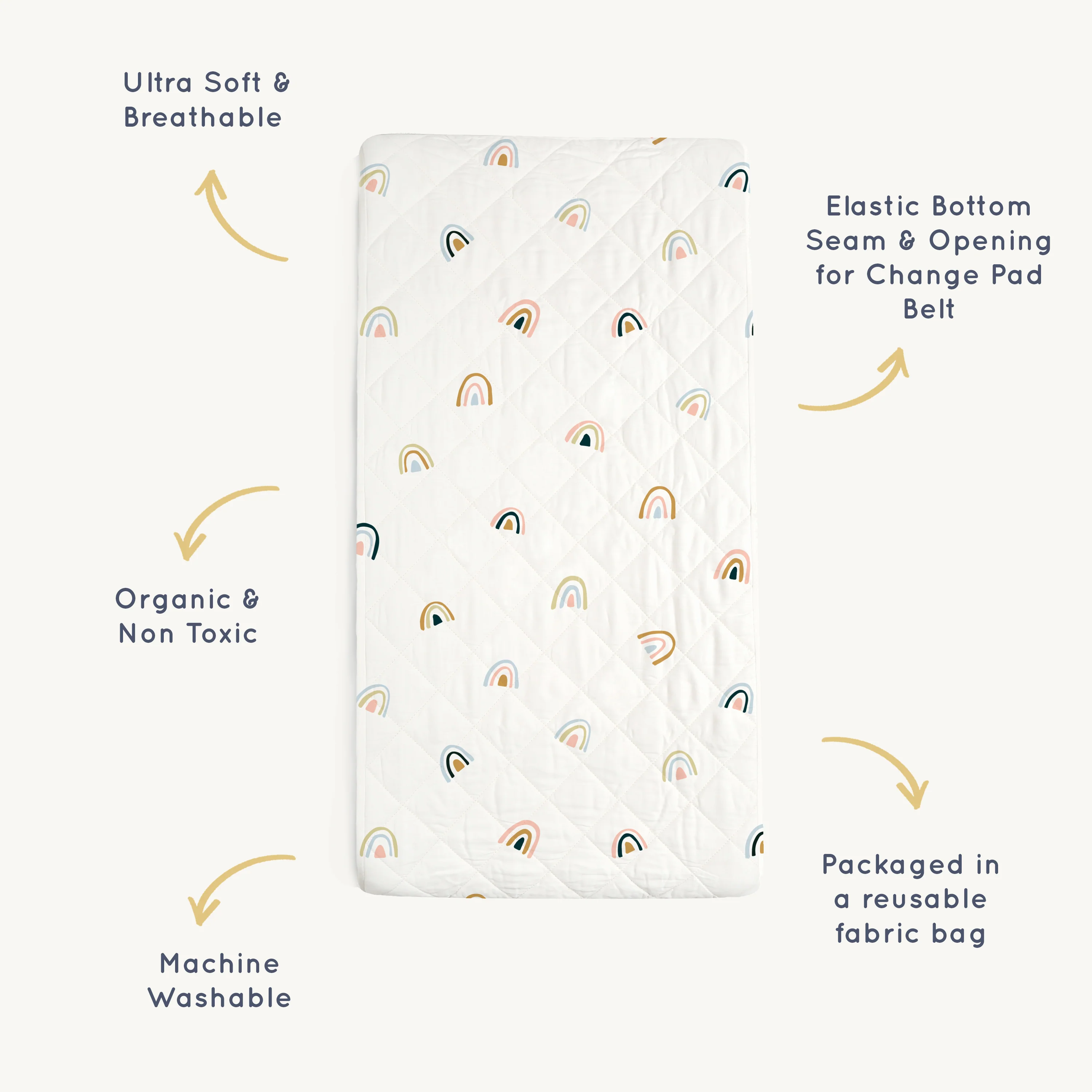 Organic Changing Pad Cover - Rainbow - Image 5