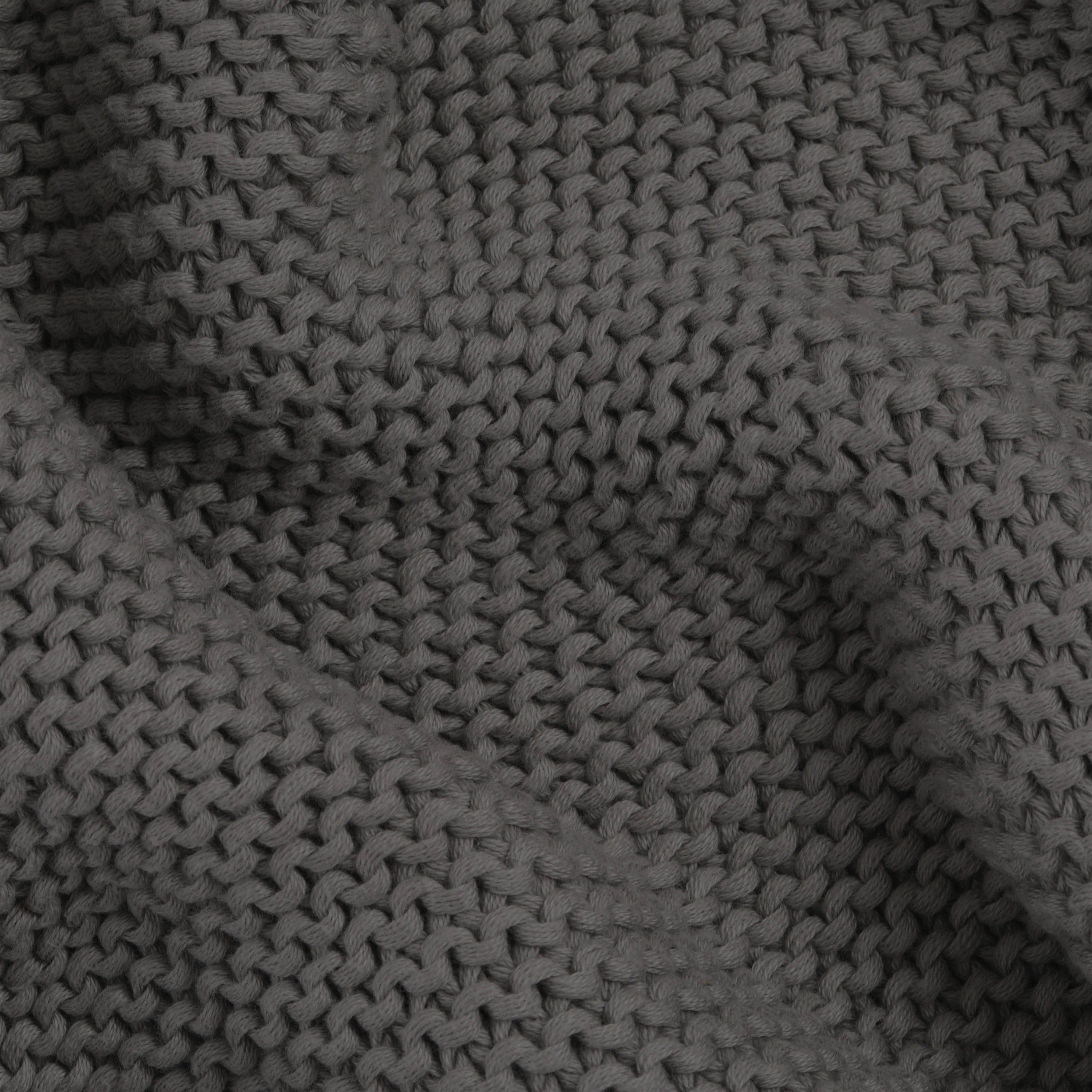 Organic Knit Throw Blanket - Charcoal Gray - Image 3