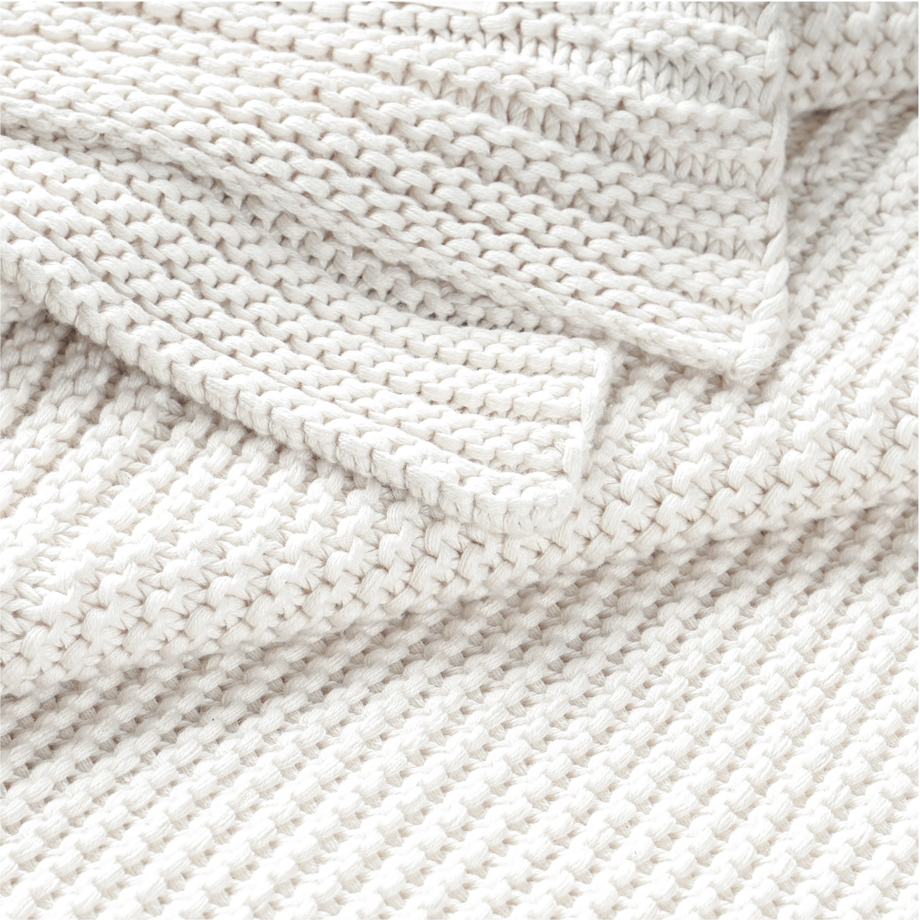 Organic Knit Throw Blanket - Ivory - Image 5