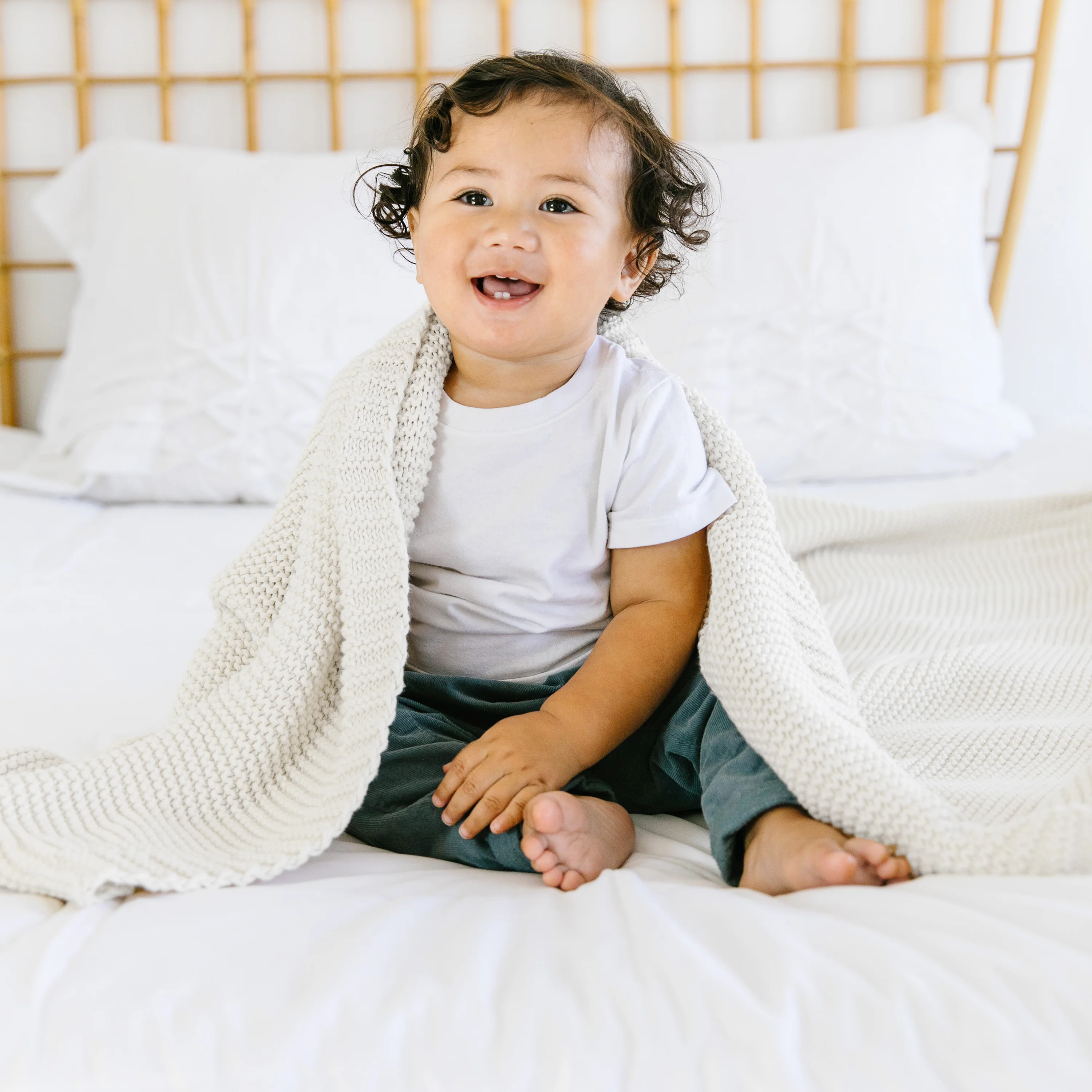 Organic Knit Throw Blanket - Ivory - Image 6