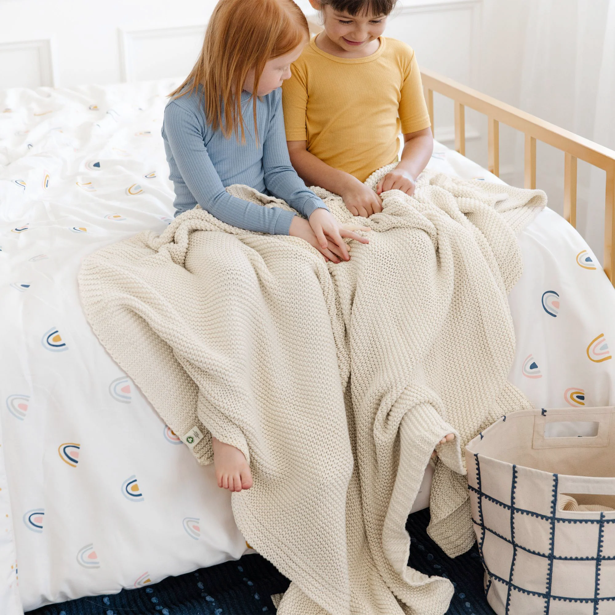 Organic Knit Throw Blanket - Vanilla