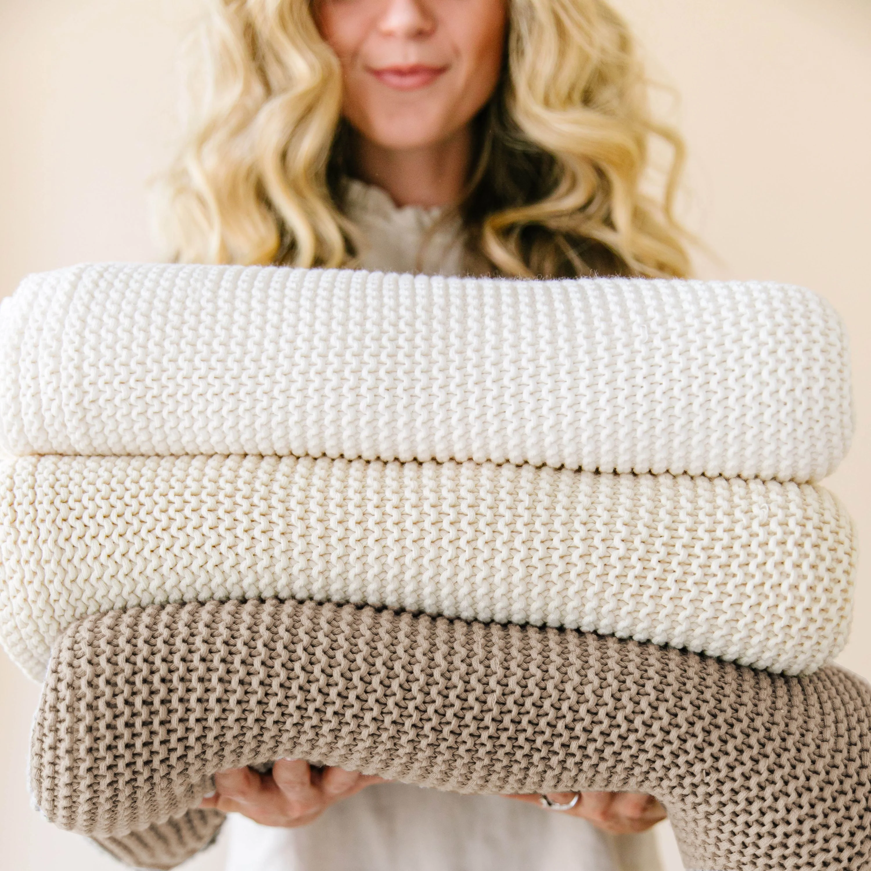 Organic Knit Throw Blanket - Ivory - Image 4