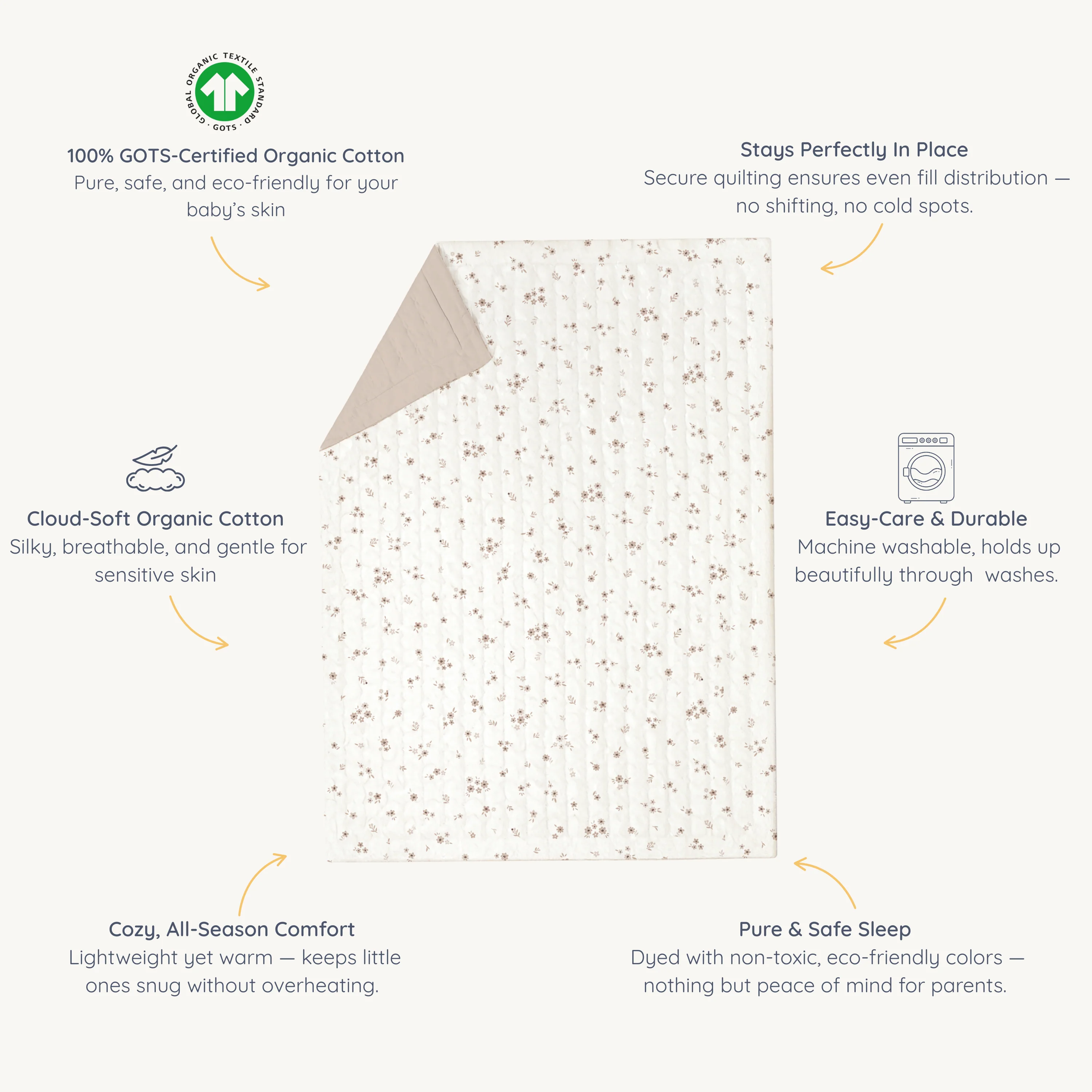 Organic Kids Quilt - Bloom & Pecan - Image 7