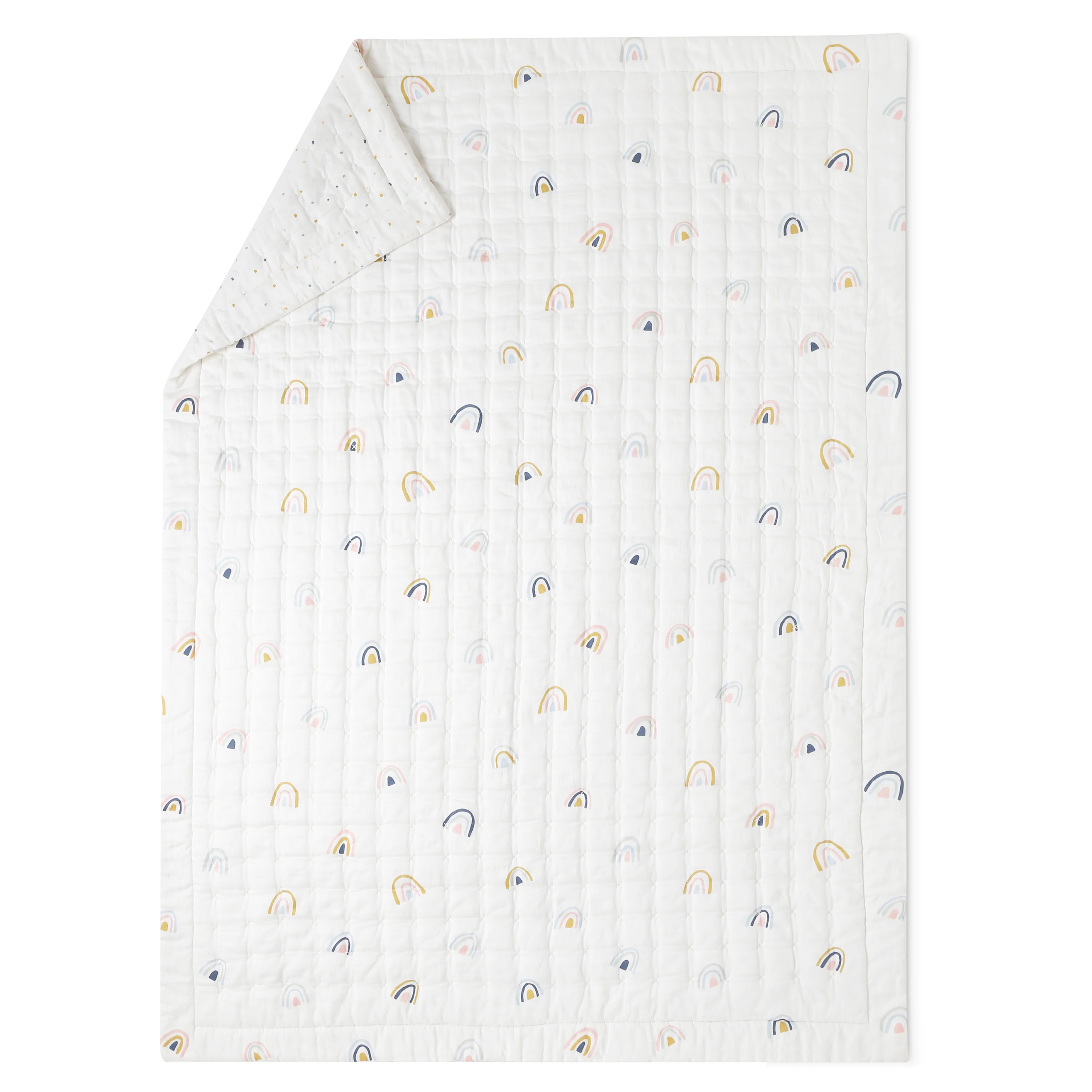 Organic Kids Quilt - Dotty & Rainbow - Image 3