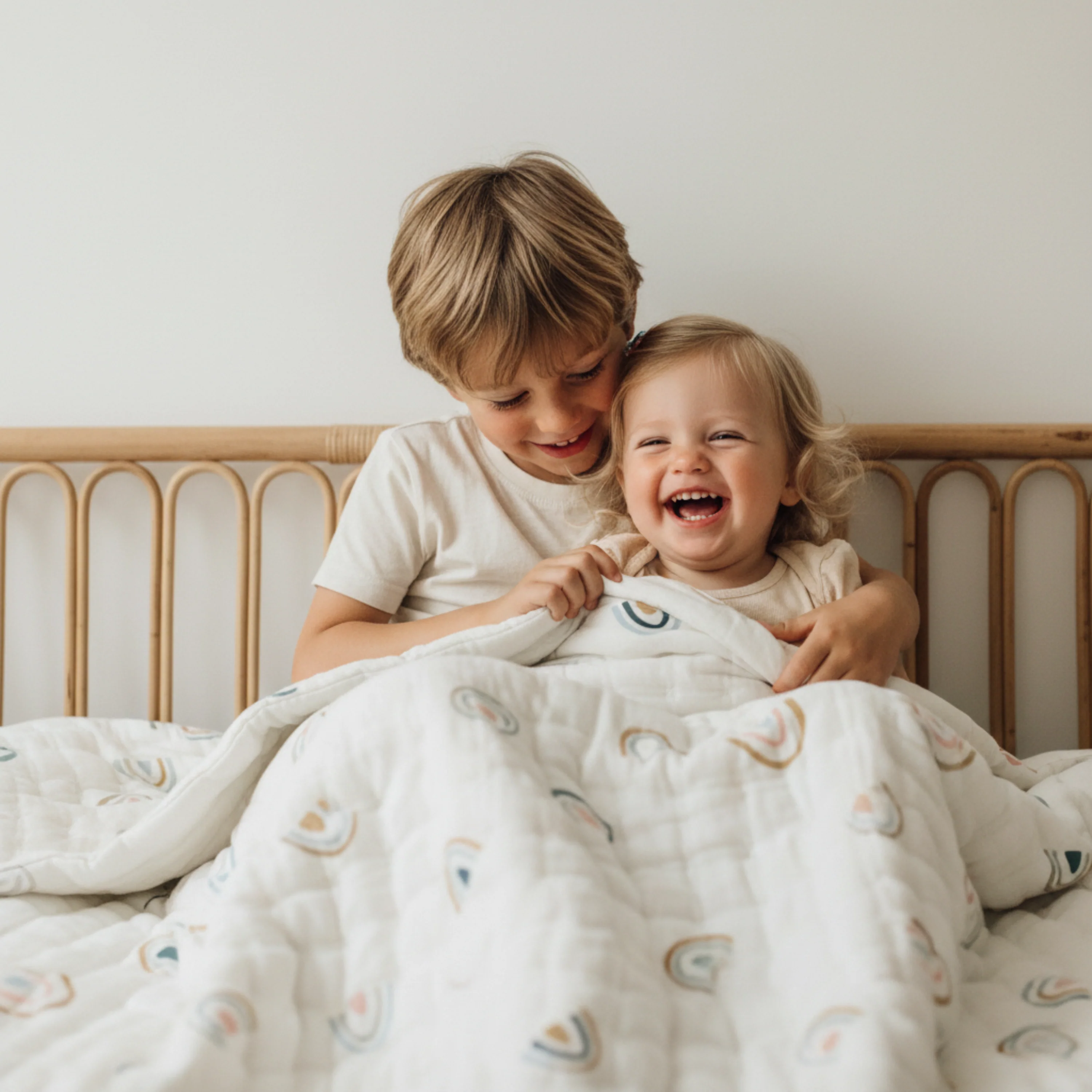 Organic Kids Quilt - Dotty & Rainbow - Image 7