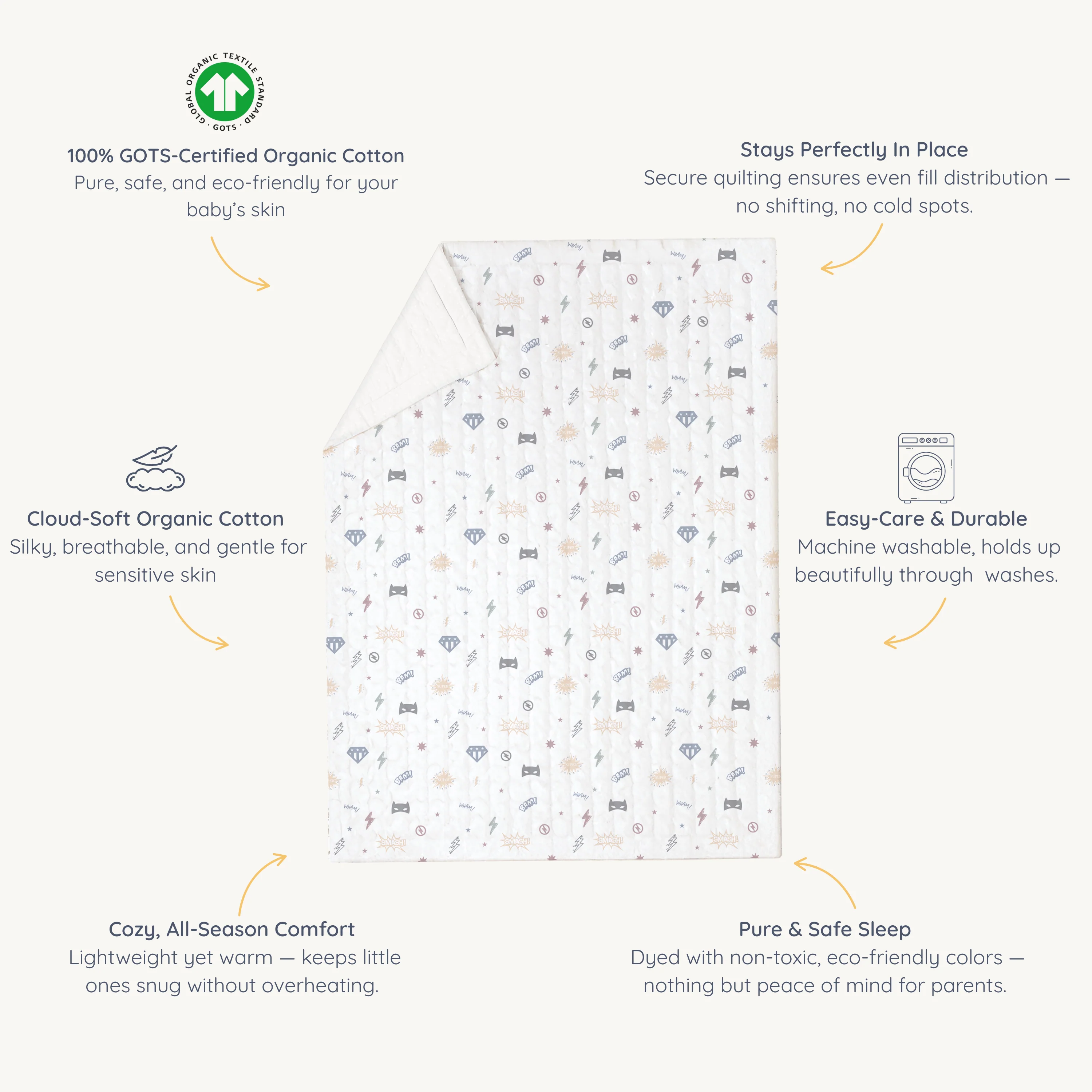 Organic Kids Quilt - Mighty Heros - Image 6
