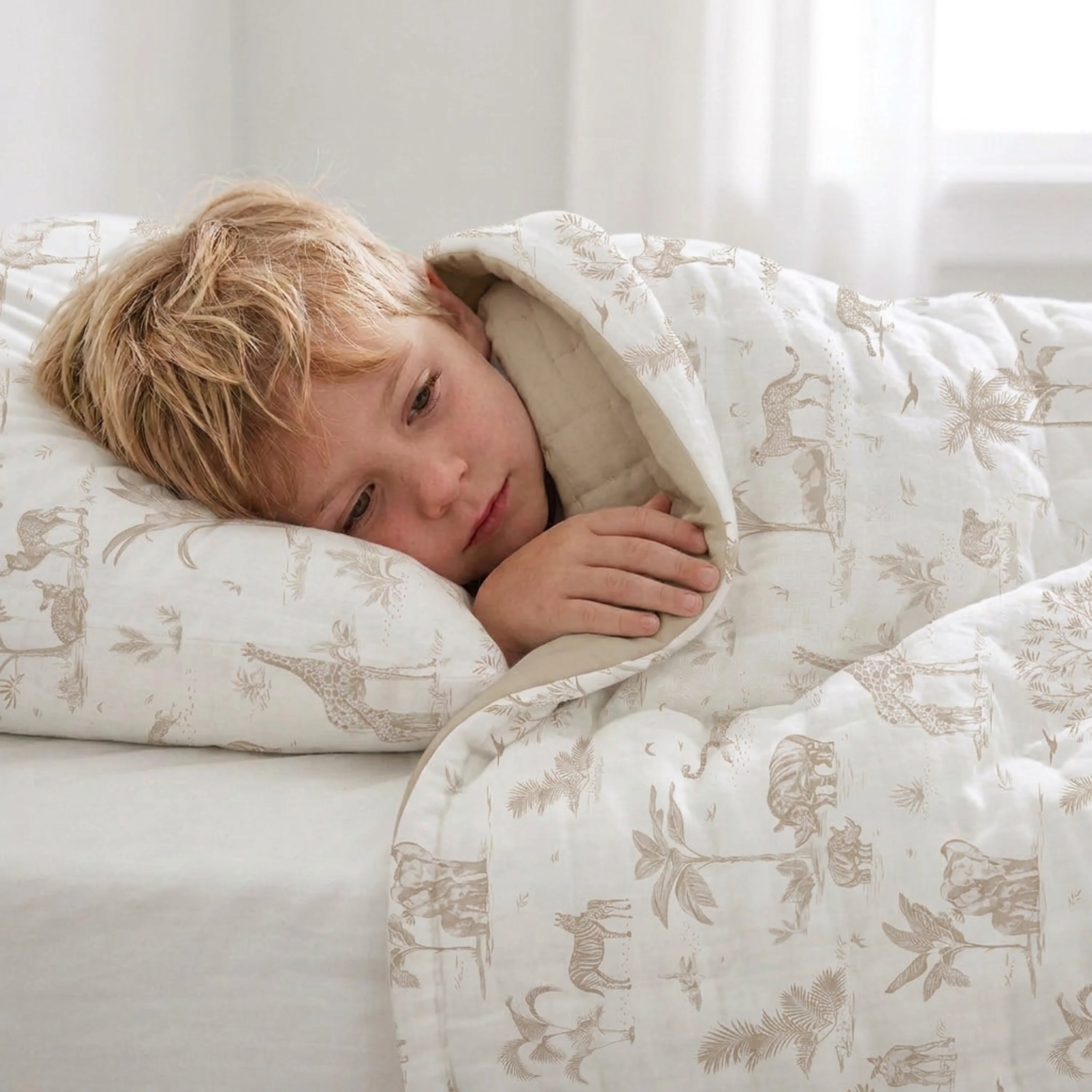 Organic Kids Quilt - Safari & Oat - Image 4