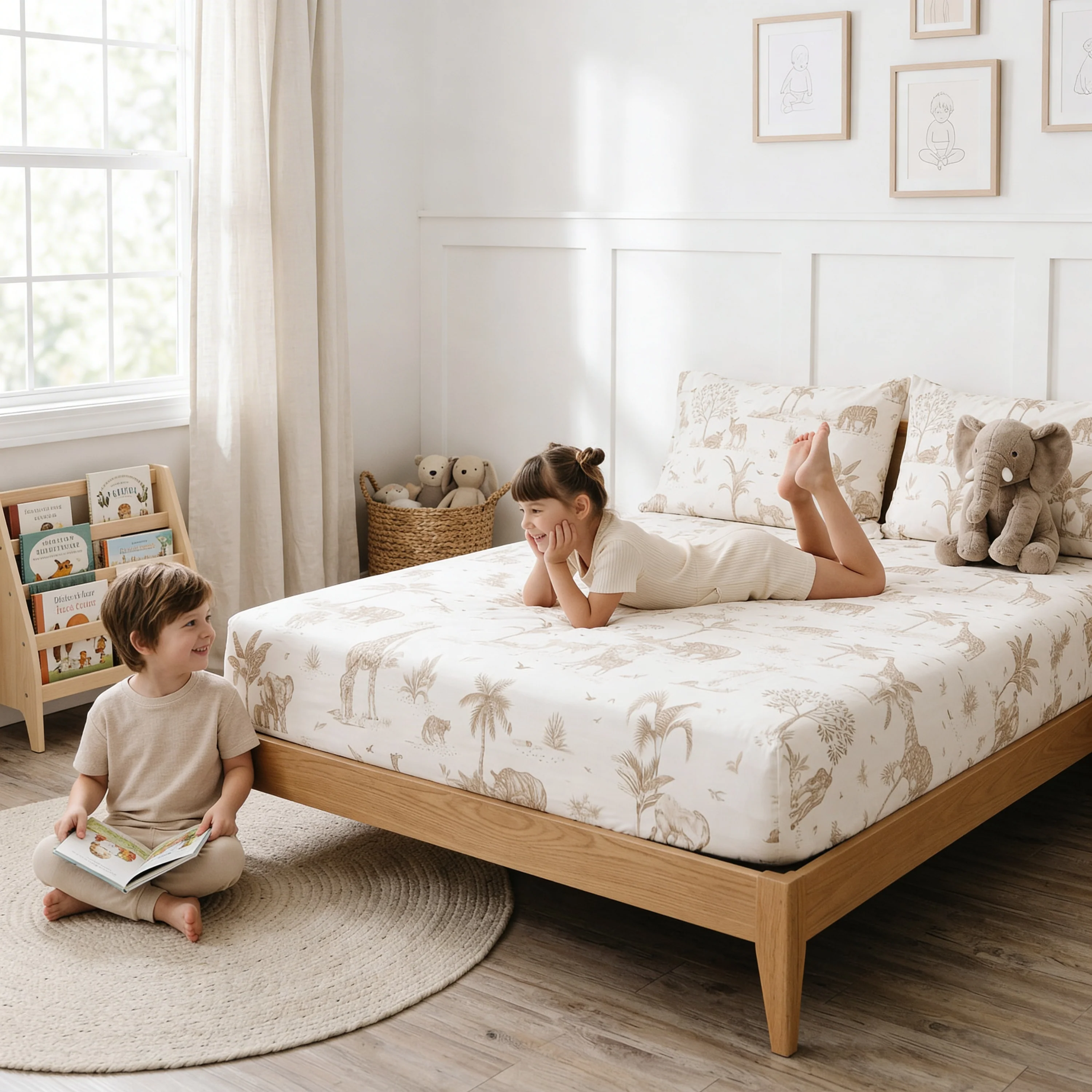 Organic Kids Fitted Sheet - Safari - Image 2