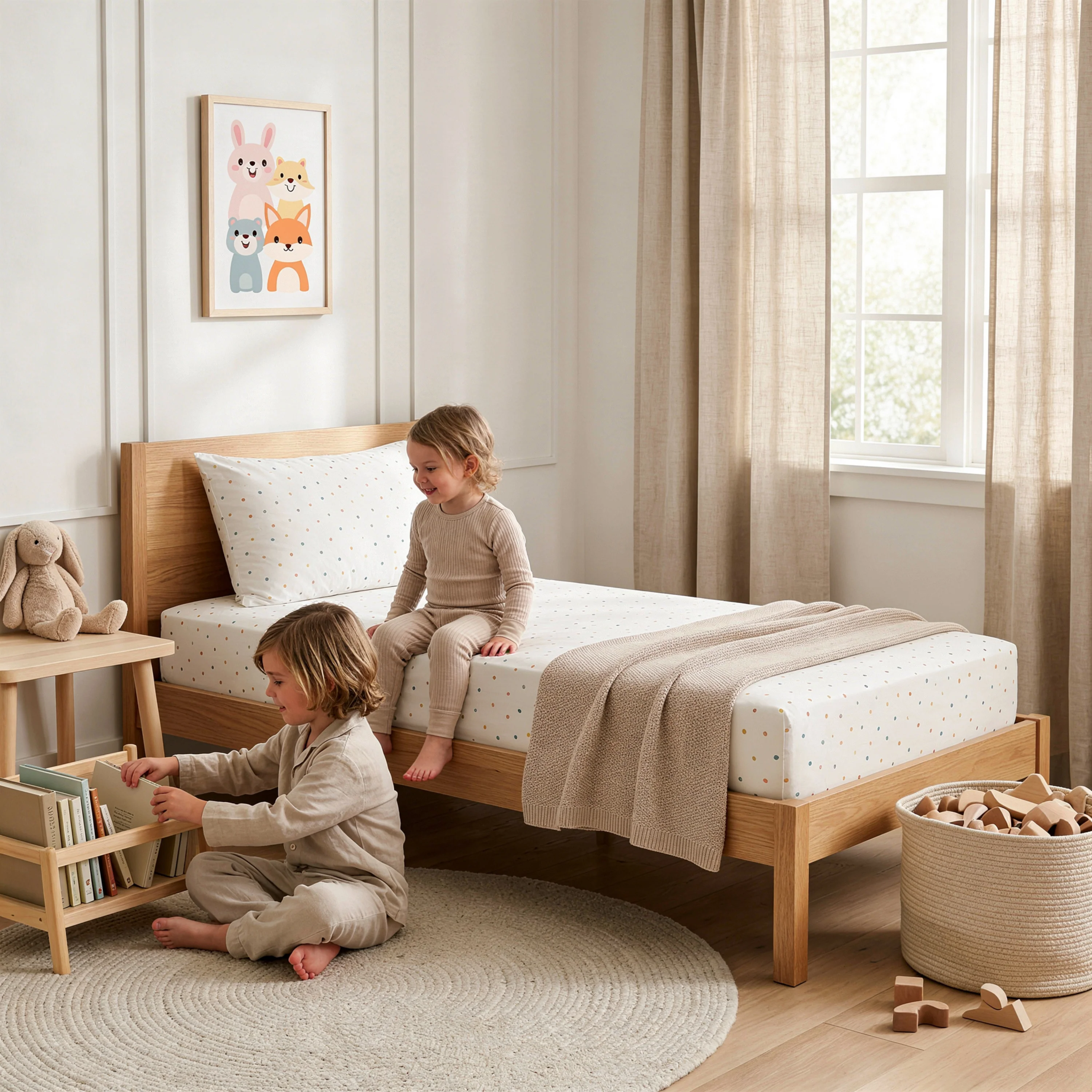Organic Kids Fitted Sheet - Dotty - Image 4