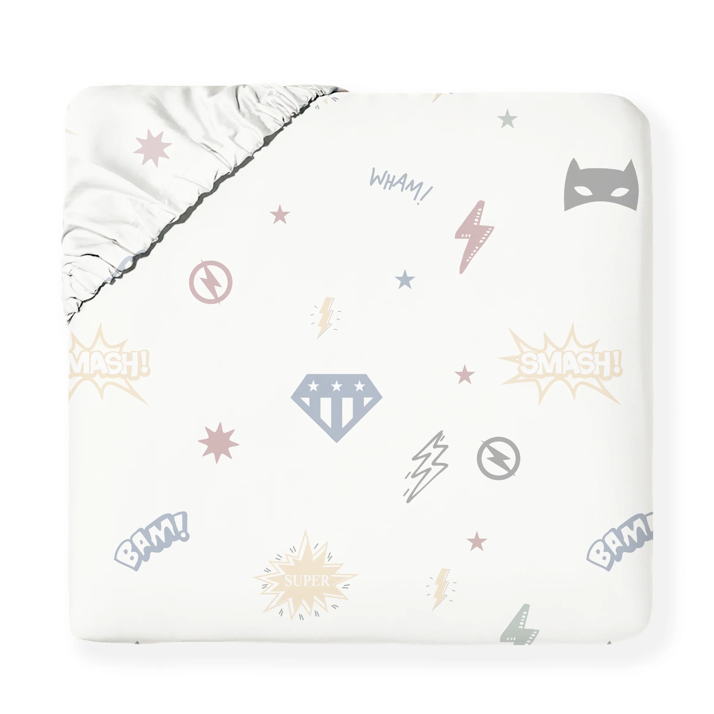 Organic Kids Fitted Sheet - Mighty Heros