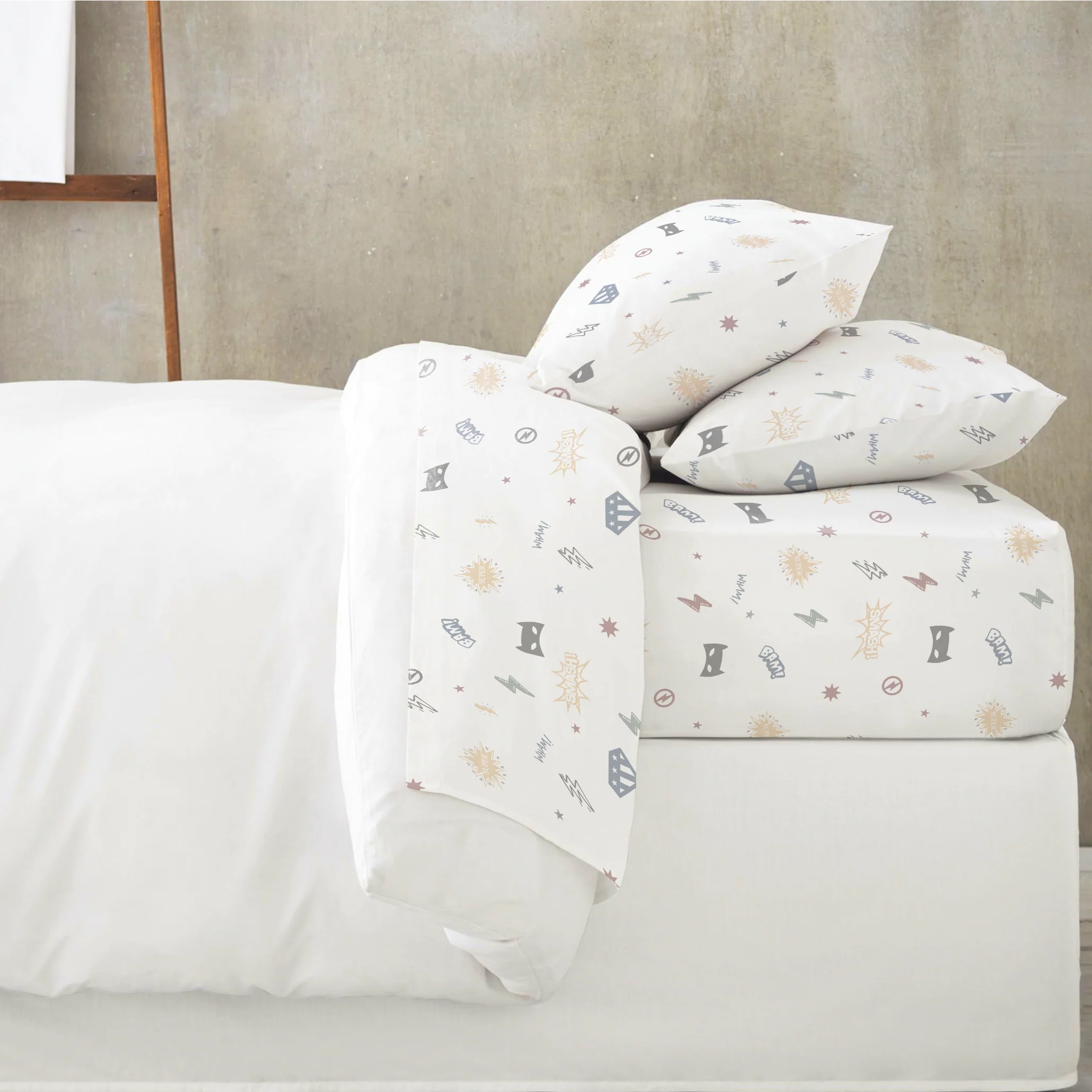 Organic Kids Fitted Sheet - Mighty Heros - Image 3