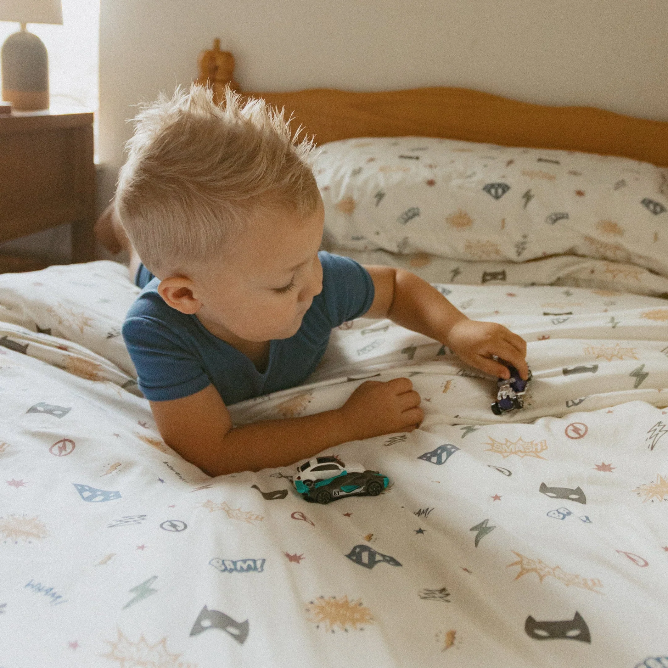 Organic Kids Fitted Sheet - Mighty Heros - Image 4