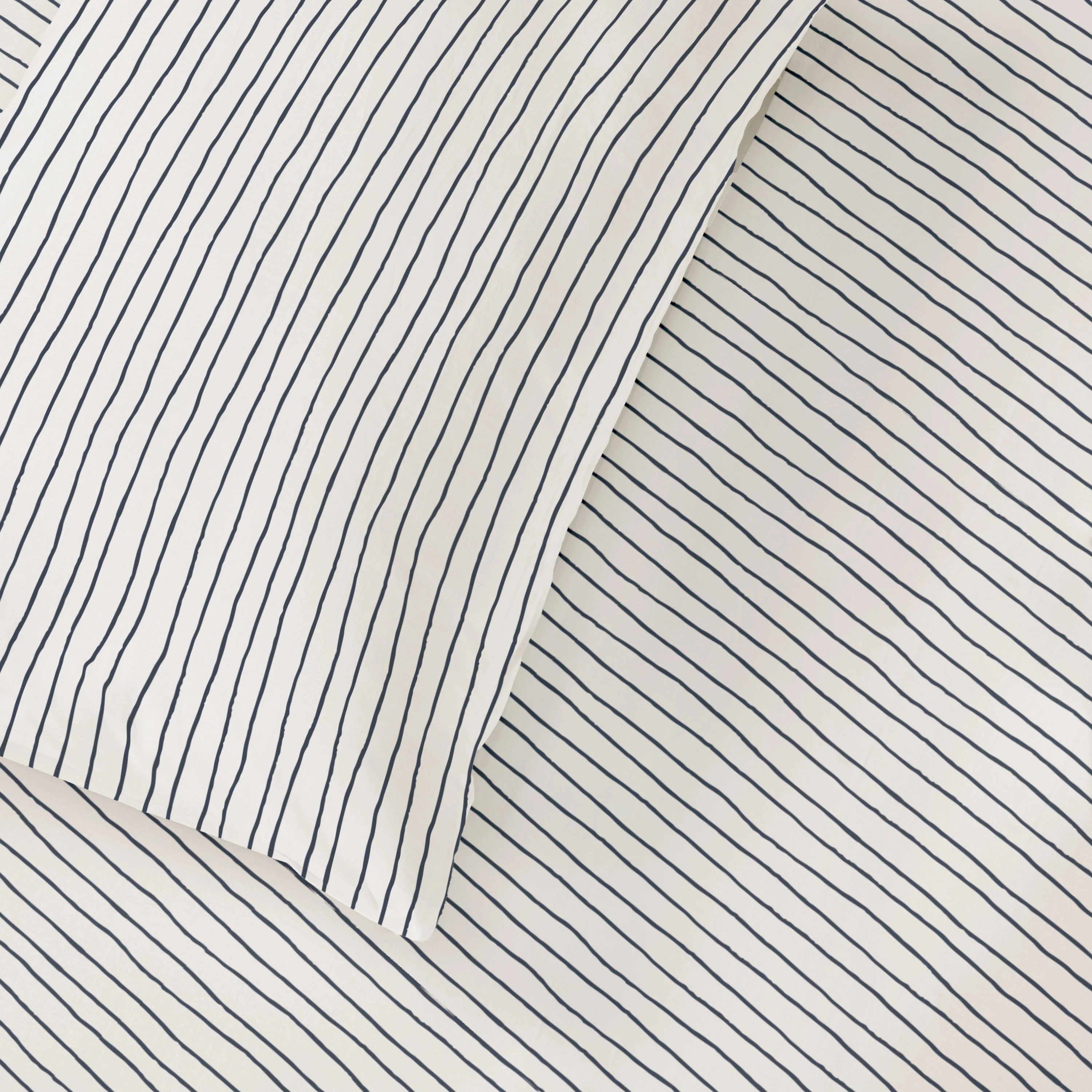 Organic Kids Fitted Sheet - Navy Stripes - Image 3