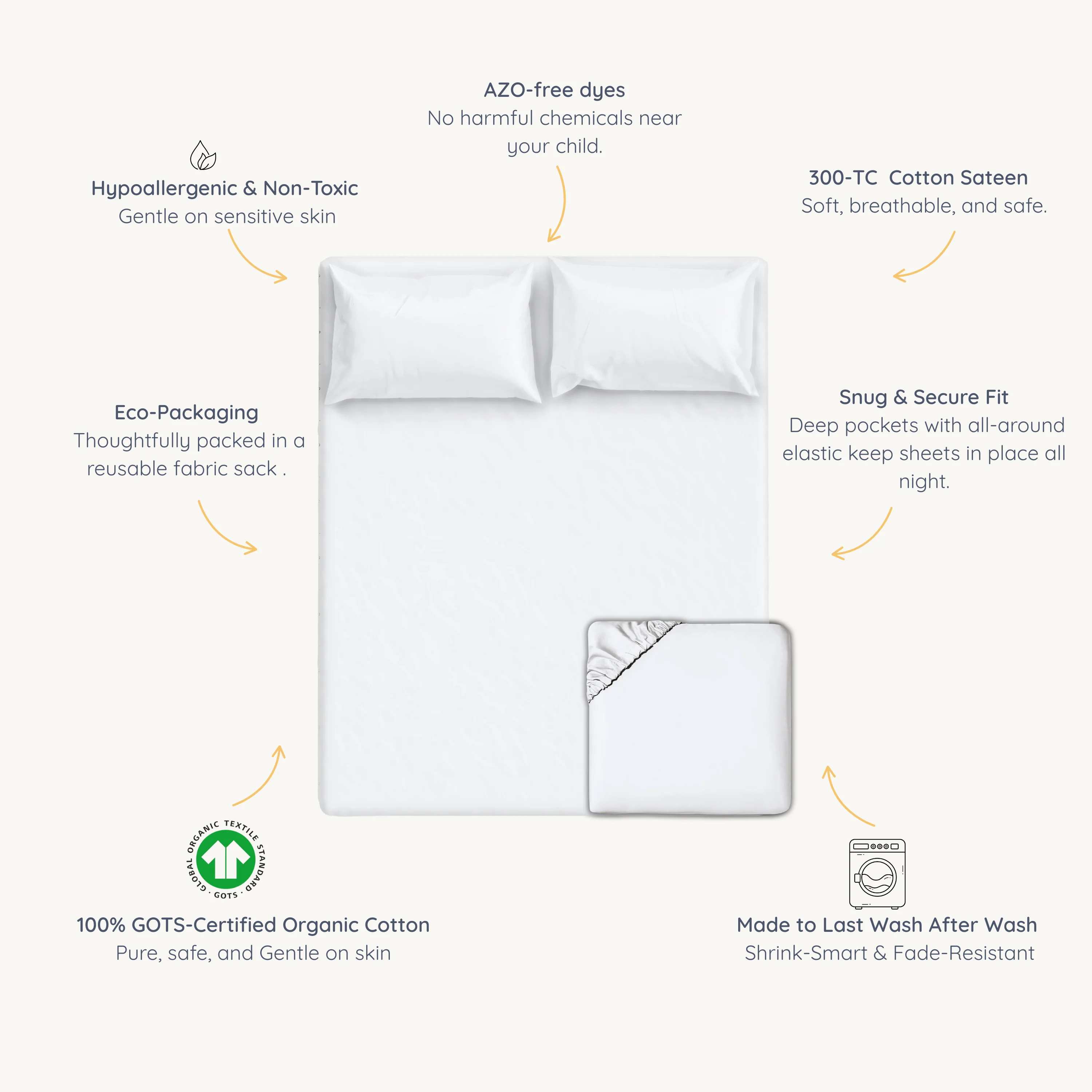 Organic Kids Fitted Sheet - Ivory - Image 8