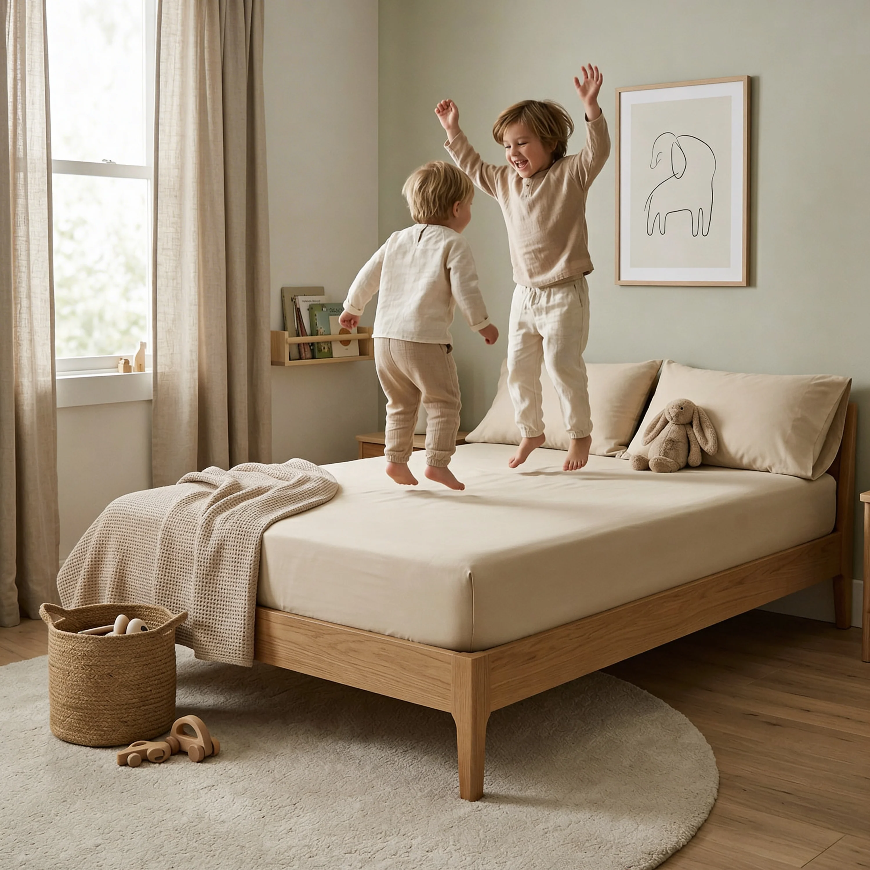 Organic Kids Fitted Sheet - Oat - Image 2