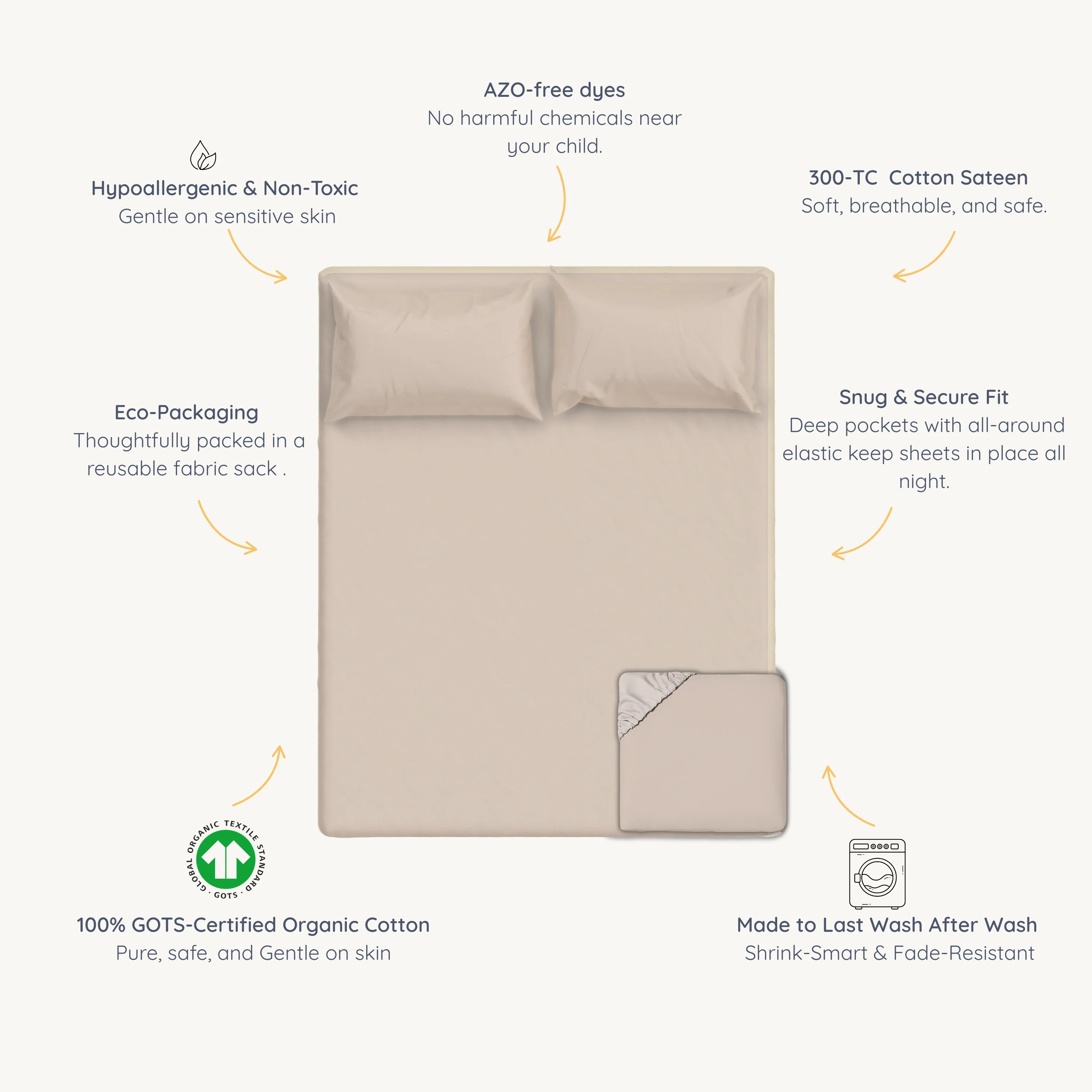 Organic Kids Fitted Sheet - Pecan - Image 7