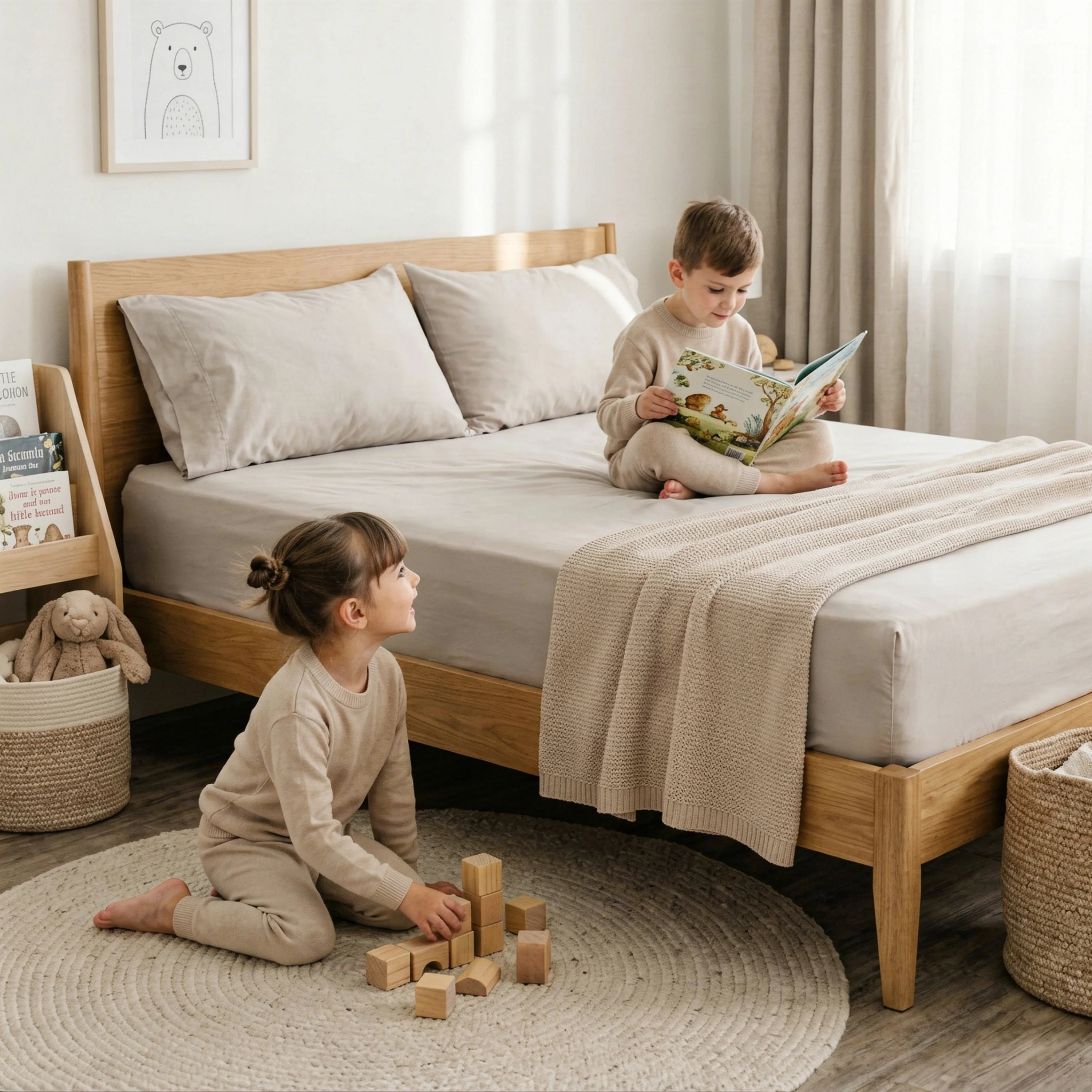 Organic Kids Fitted Sheet - Taupe - Image 2