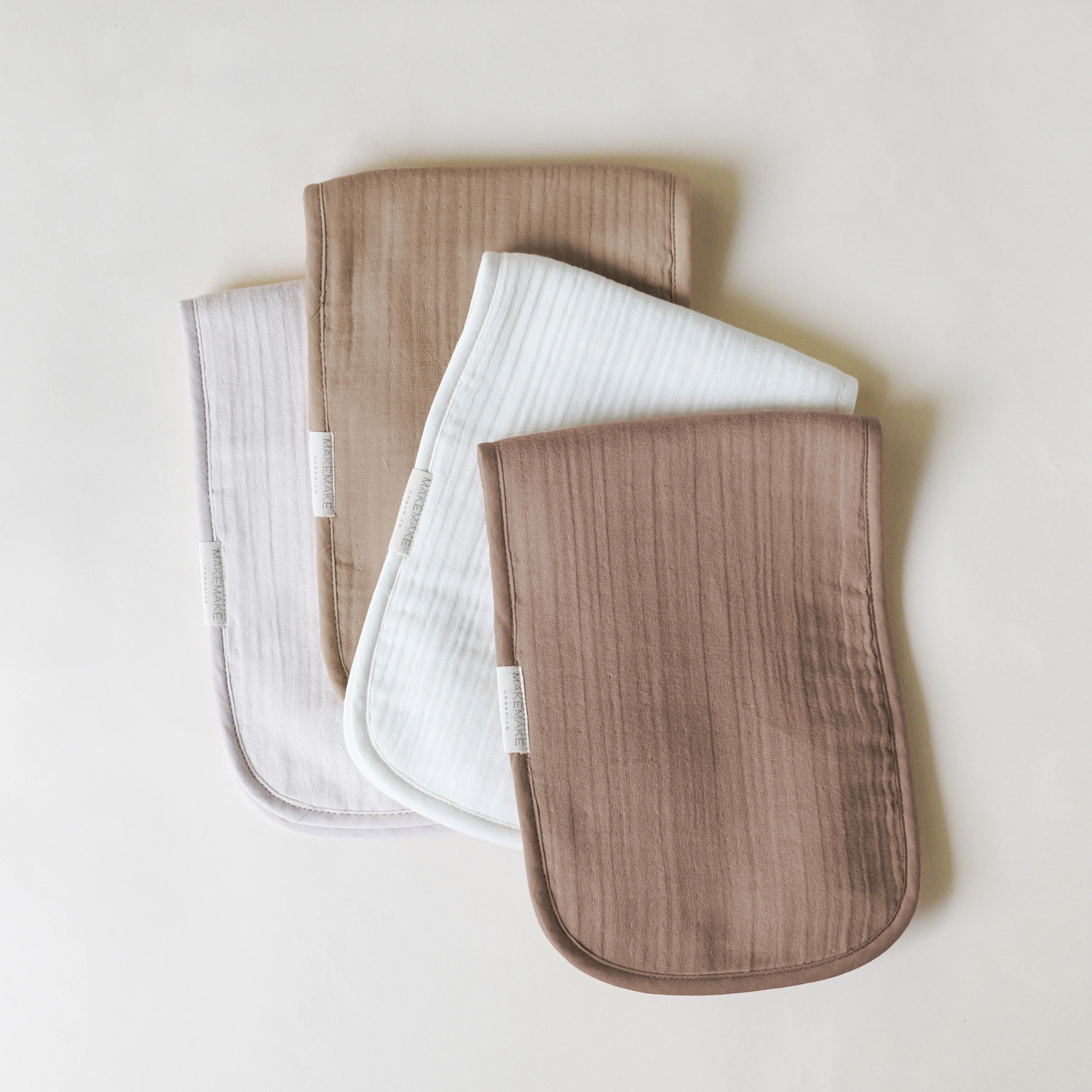 Organic Burp Cloth Muslin - Blush Oat & Pecan - Image 5