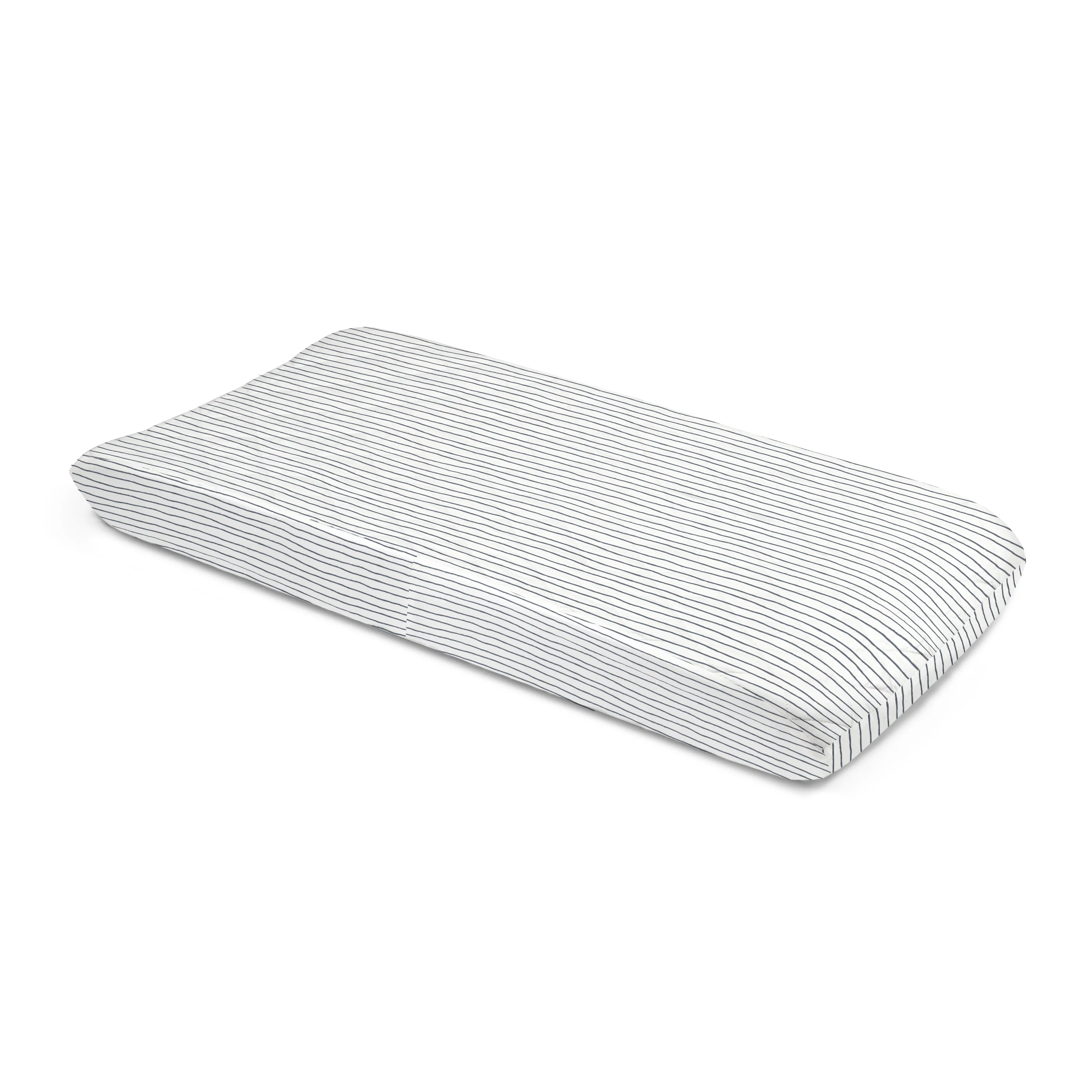 Organic Changing Pad Cover - Navy Stripes - Image 3