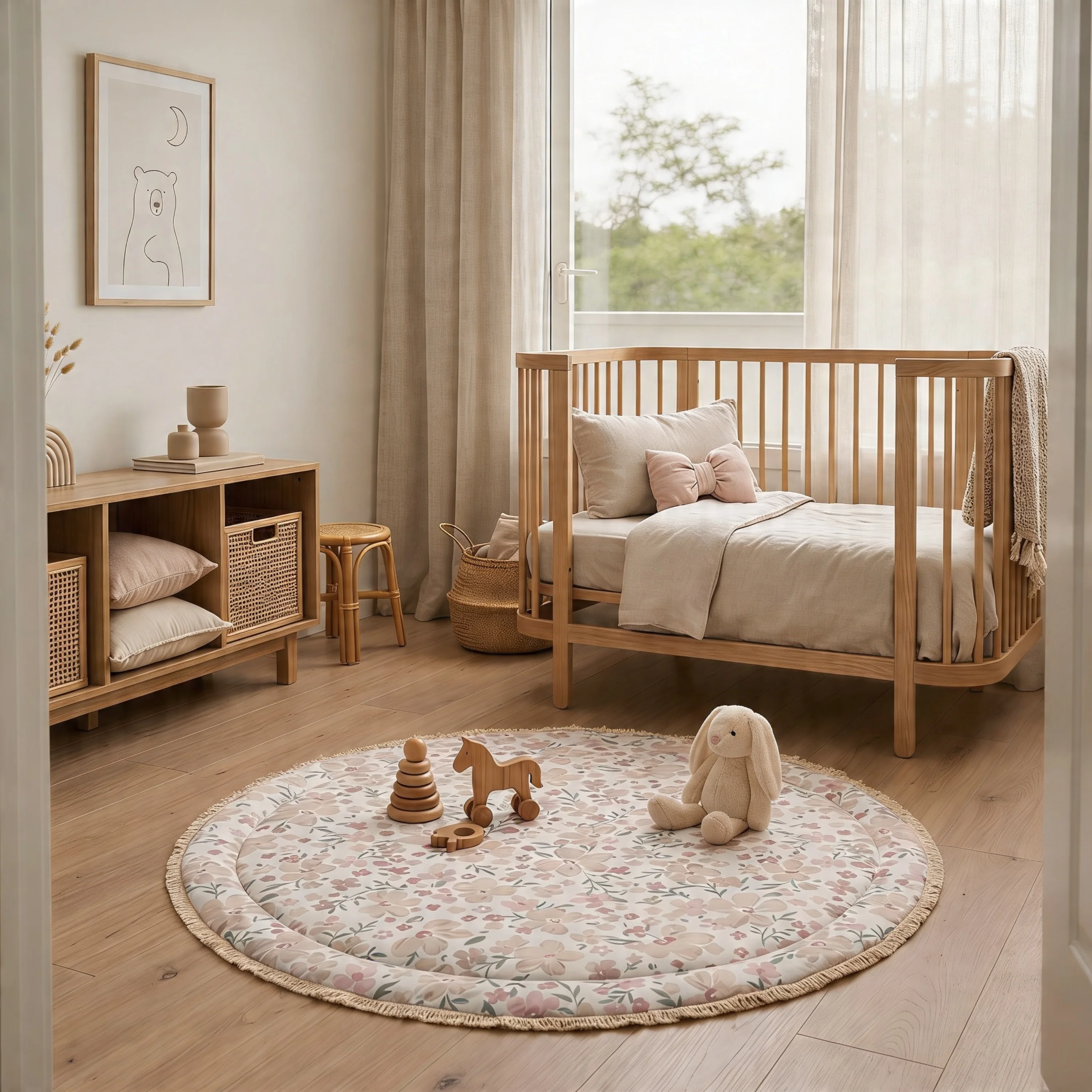 Organic Cotton Quilted Play Mat - Blossom - Image 3