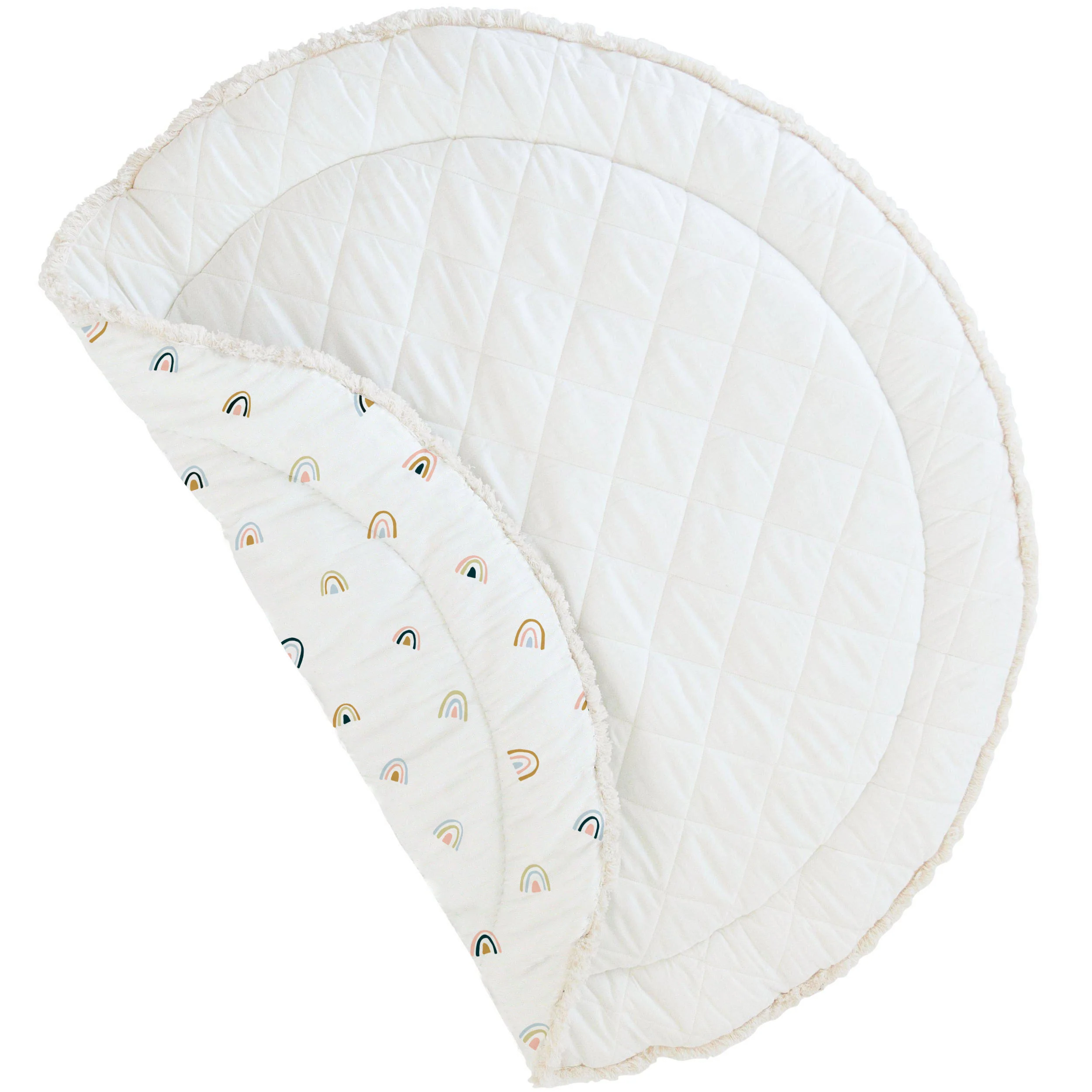 Organic Cotton Quilted Play Mat- Rainbow - Image 5