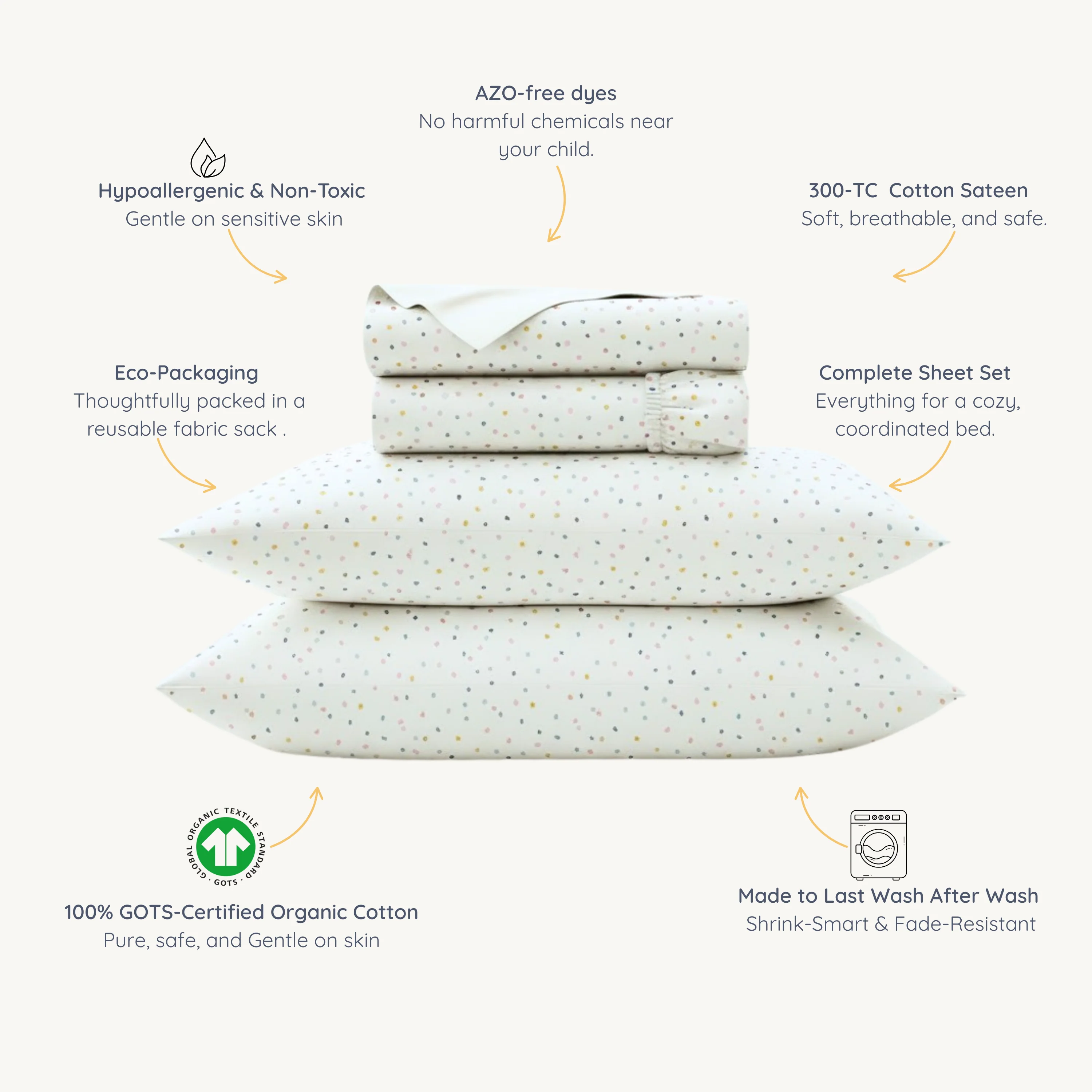Organic Cotton Sheet Set - Dotty - Image 11