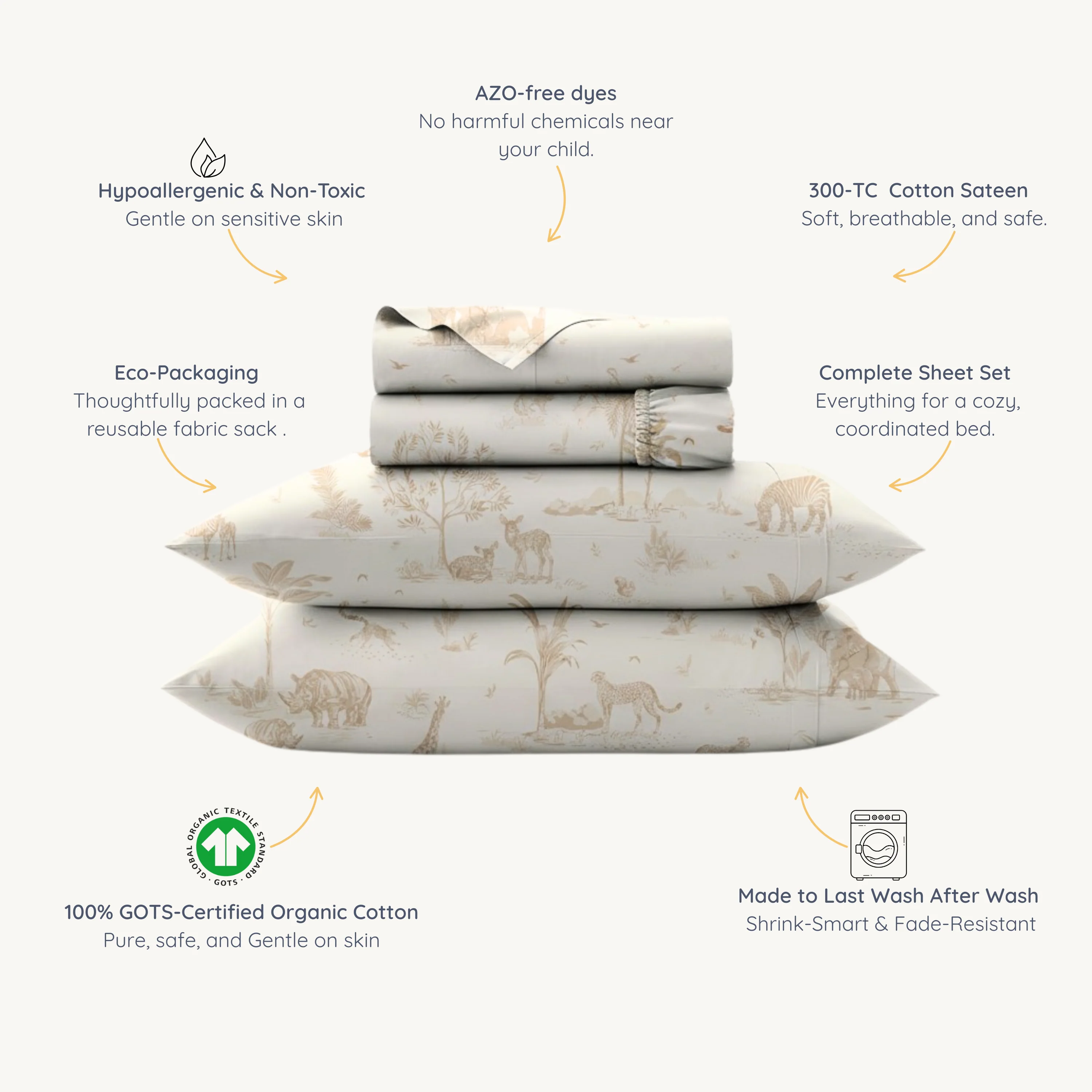 Organic Cotton Sheet Set - Safari - Image 8