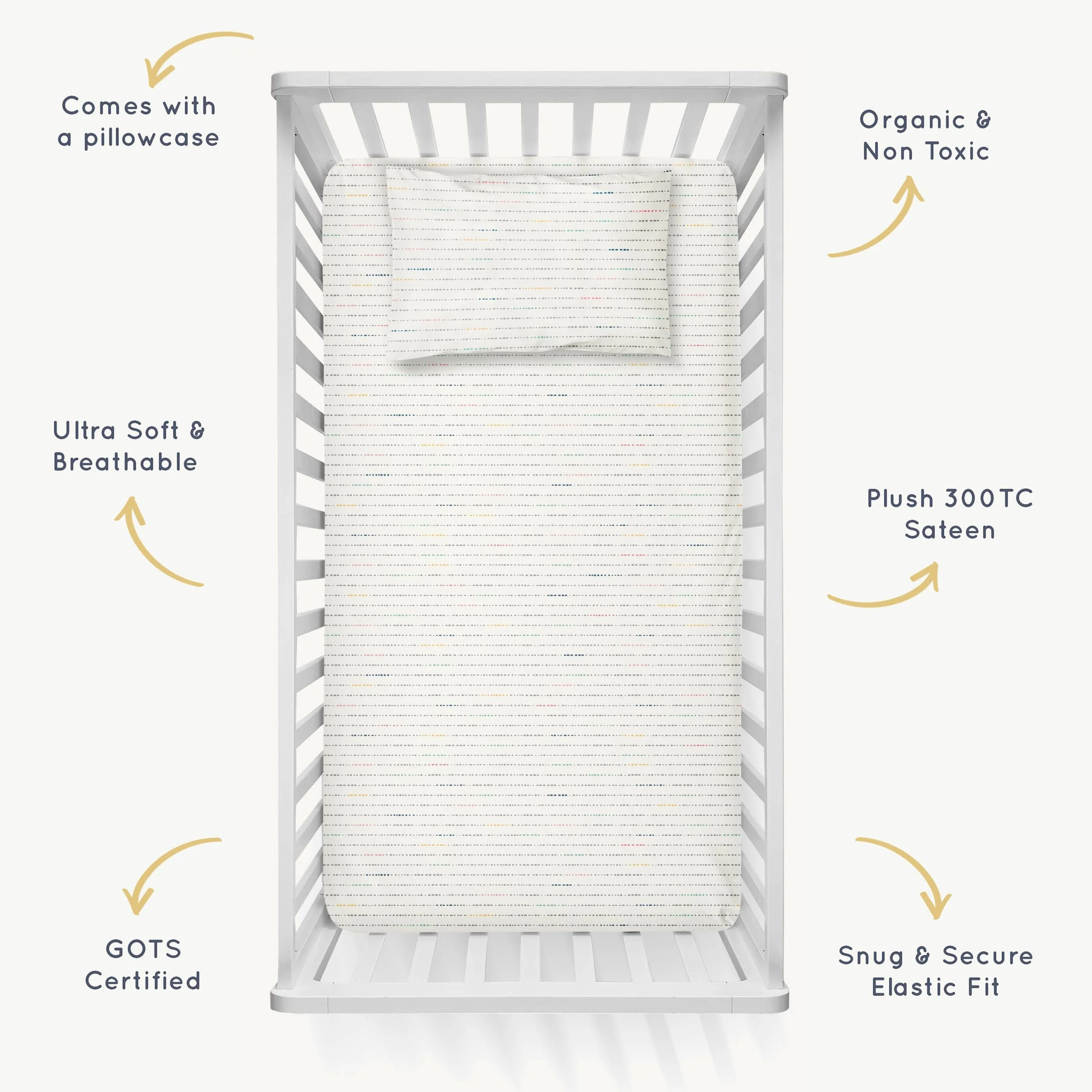 Organic Crib Sheet - Pebble Pop - Image 6
