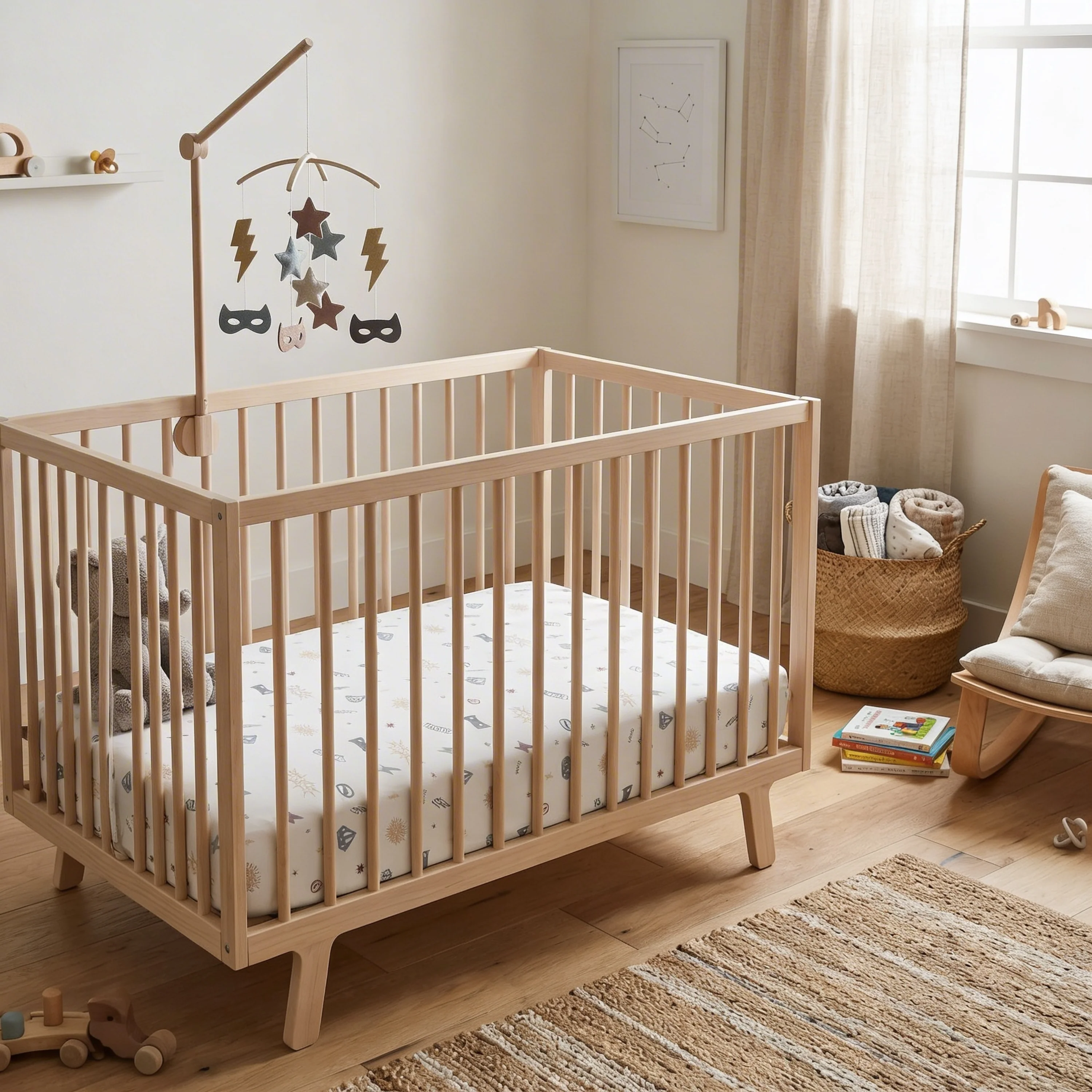 Organic Crib Sheet - Mighty Heros - Image 2