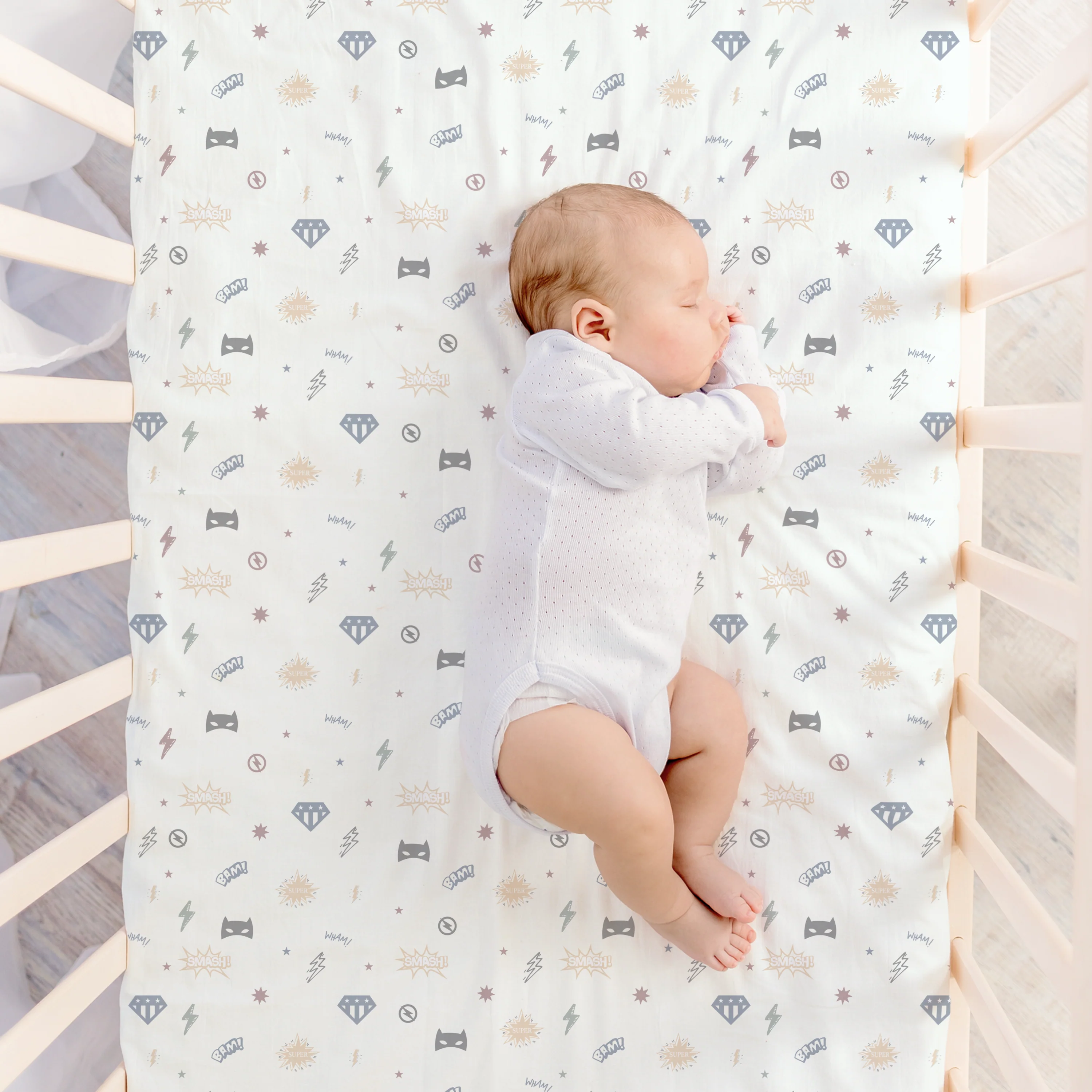 Organic Crib Sheet - Mighty Heros - Image 3